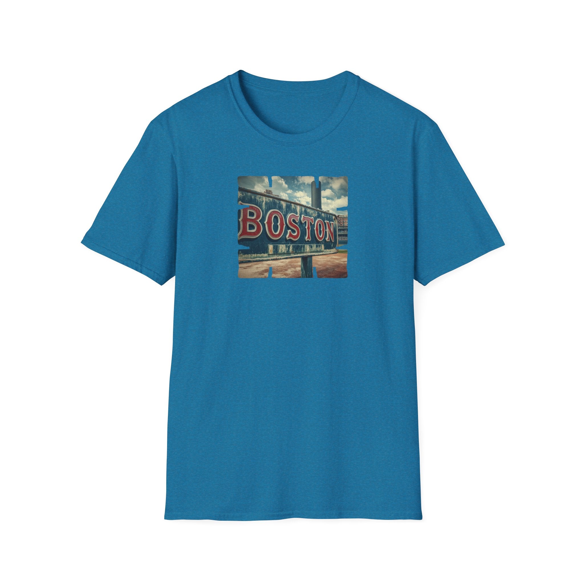 Boston Neon Sign T-Shirt | Cityscape Vintage Photo Tee