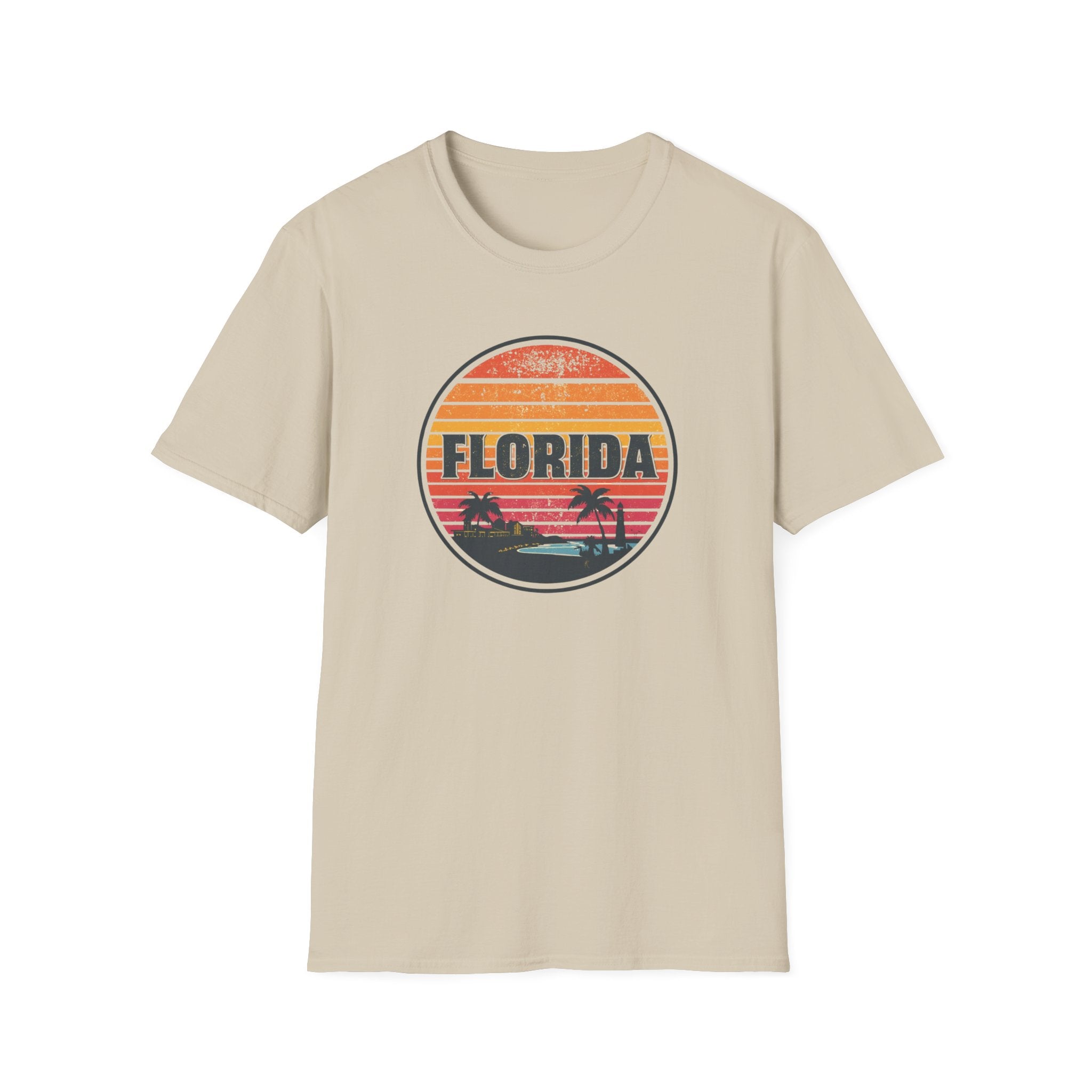 Florida Retro Sunset T-Shirt — Vintage Palm Beach Vacation Tee