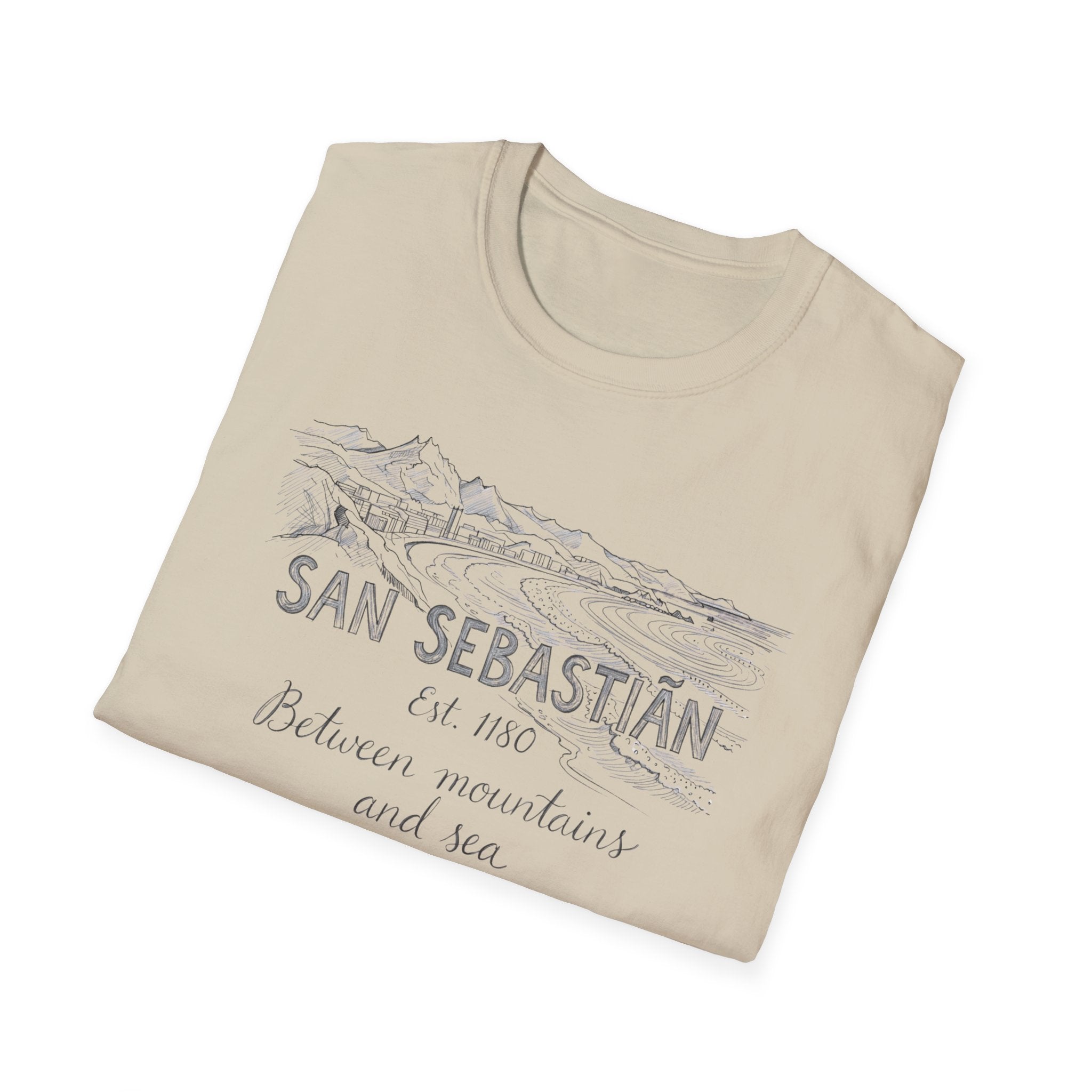 San Sebastián Scenic T-Shirt — Between Mountains and Sea Vintage Travel Tee