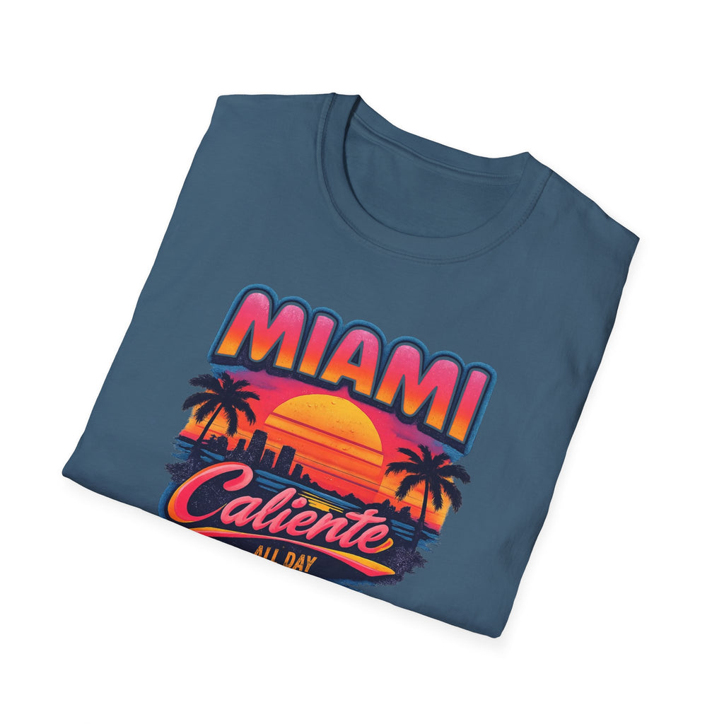 Miami Caliente Sunset T-Shirt — Vintage Palm Beach Vacation Tee