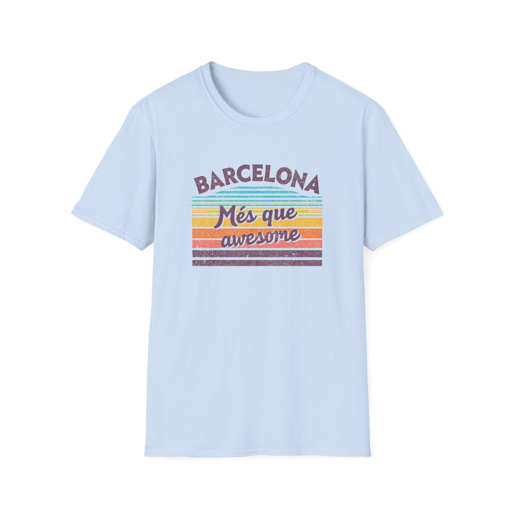 Barcelona "Més que awesome" Retro Striped T-Shirt