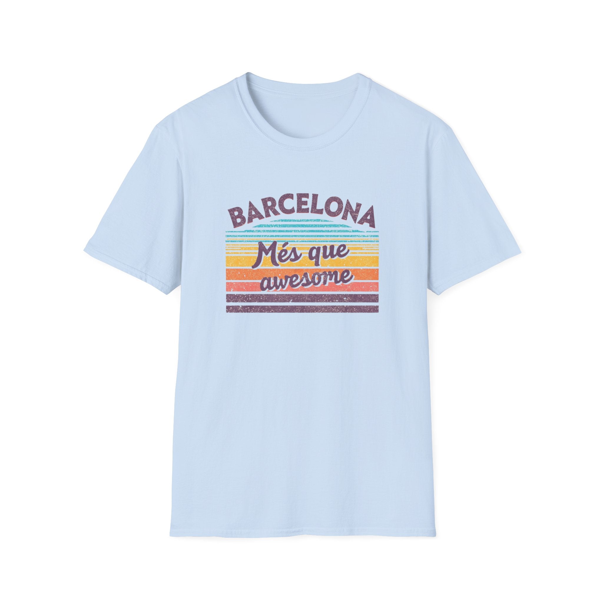 Barcelona "Més que awesome" Retro Striped T-Shirt