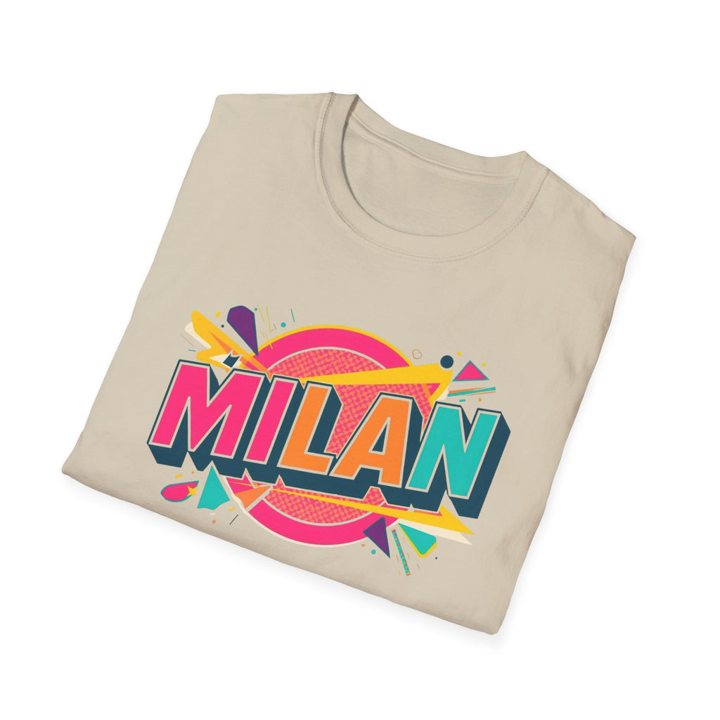 Milan Retro Pop Graphic T-Shirt — Colorful City Name Tee