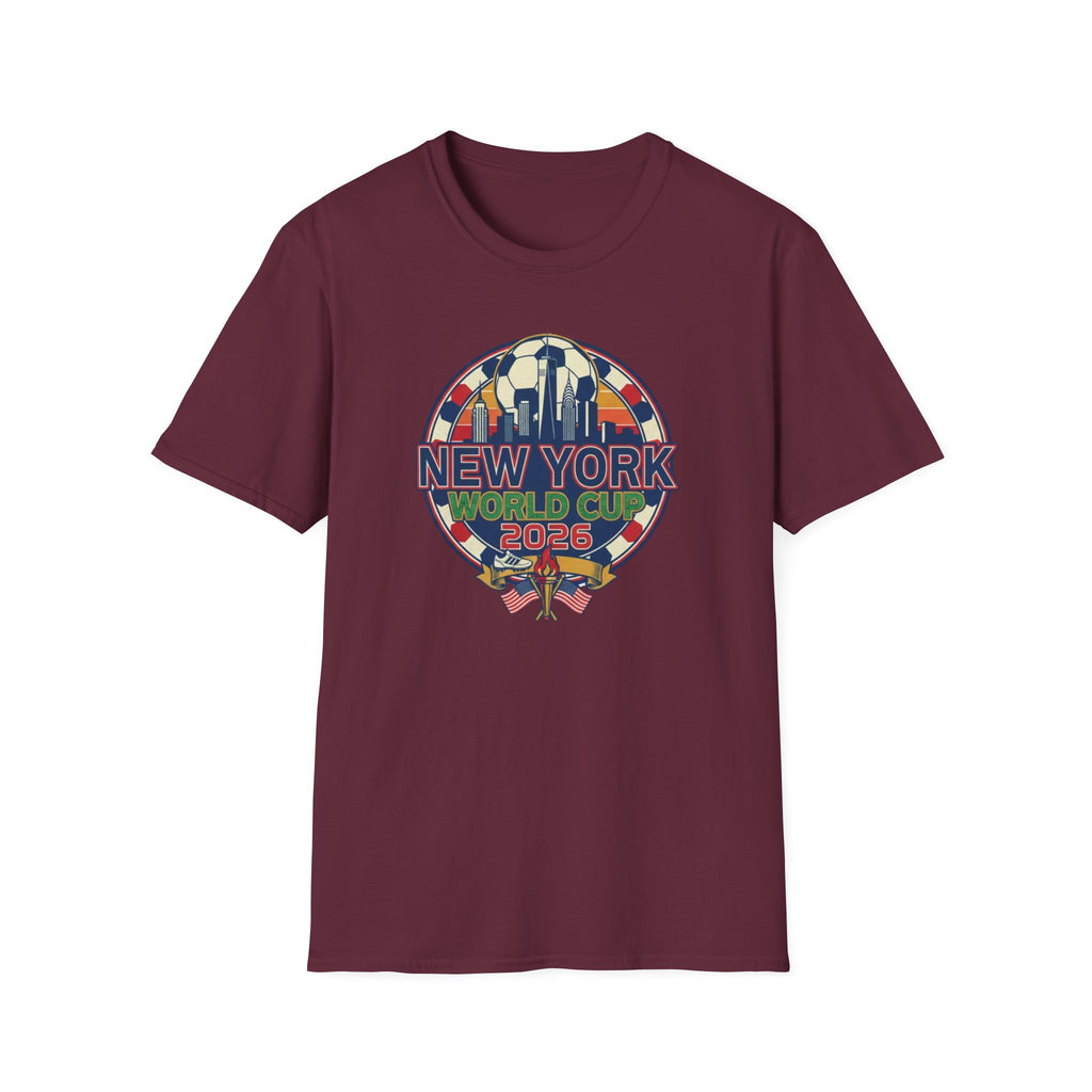 New York World Cup 2026 T-Shirt — Retro City Skyline Soccer Tee