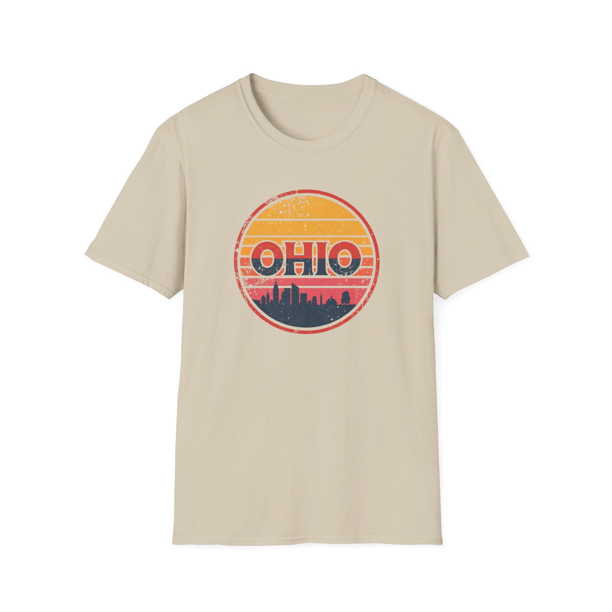 Ohio Retro Sunset T-Shirt — Vintage State Skyline Tee