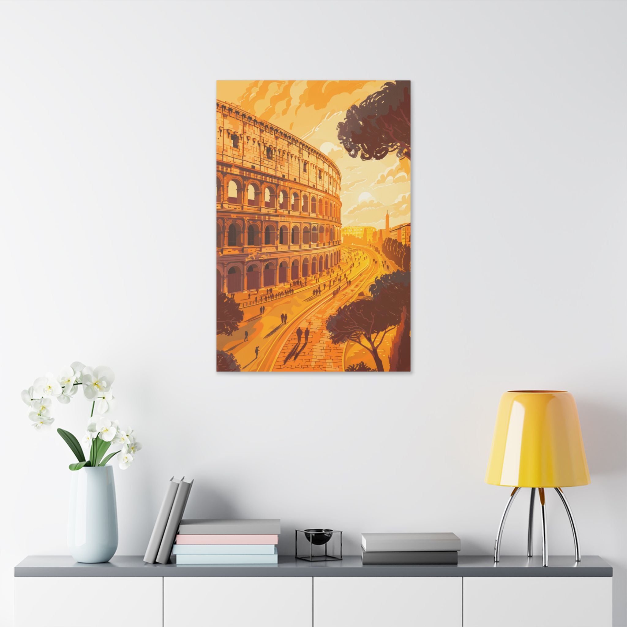 Colosseum Sunset Canvas Art — Rome Travel Wall Decor