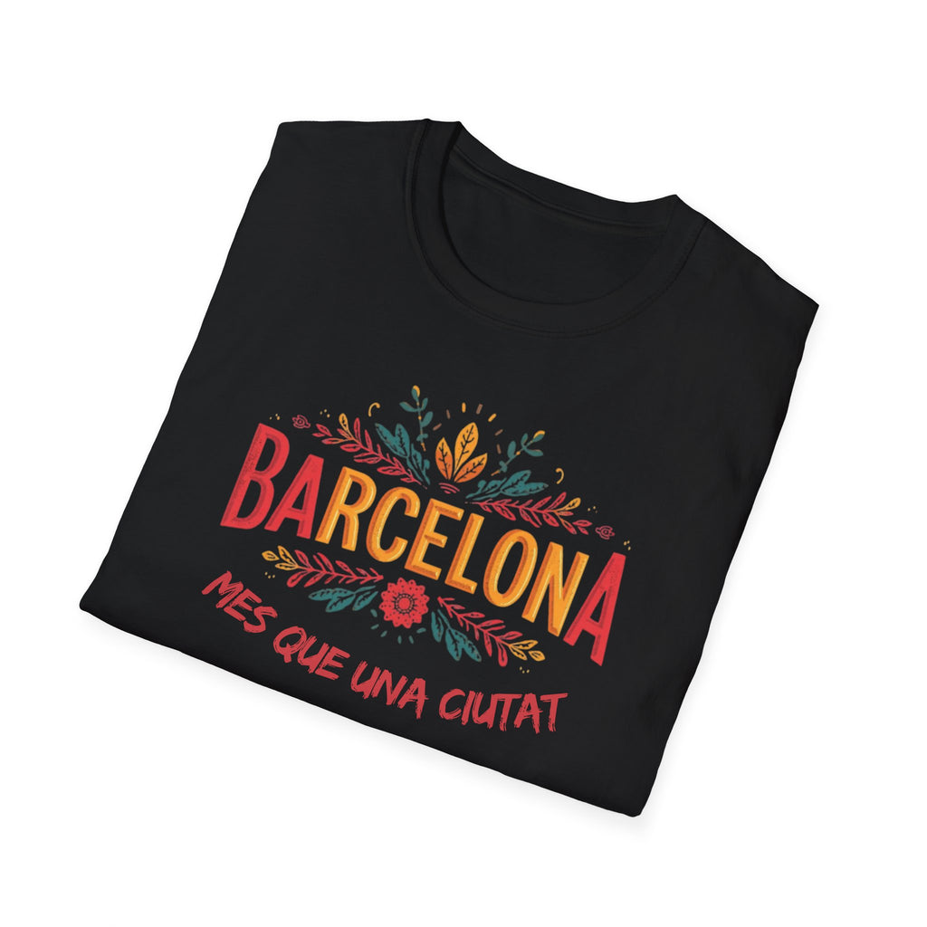 Barcelona floral script T-Shirt | Més que una ciutat, Catalonia travel tee
