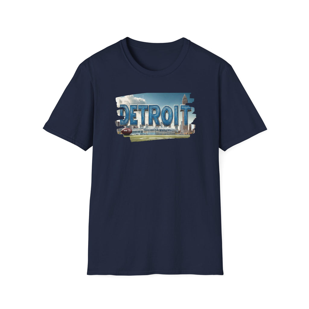 Detroit city skyline brushstroke T-Shirt | Motor City typography