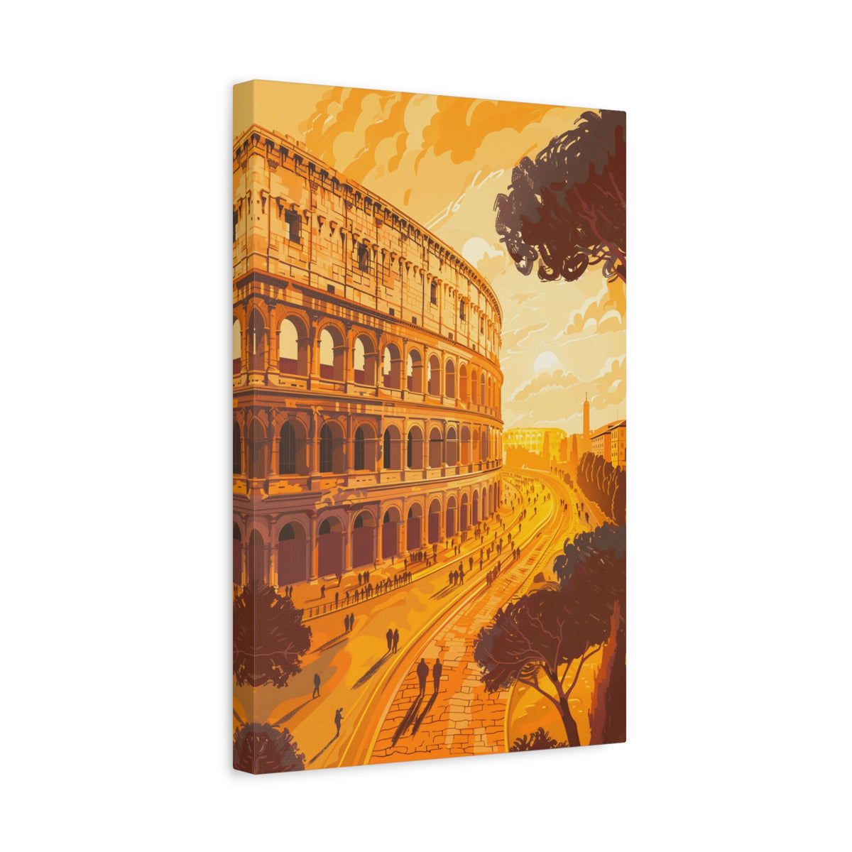 Colosseum Sunset Canvas Art — Rome Travel Wall Decor