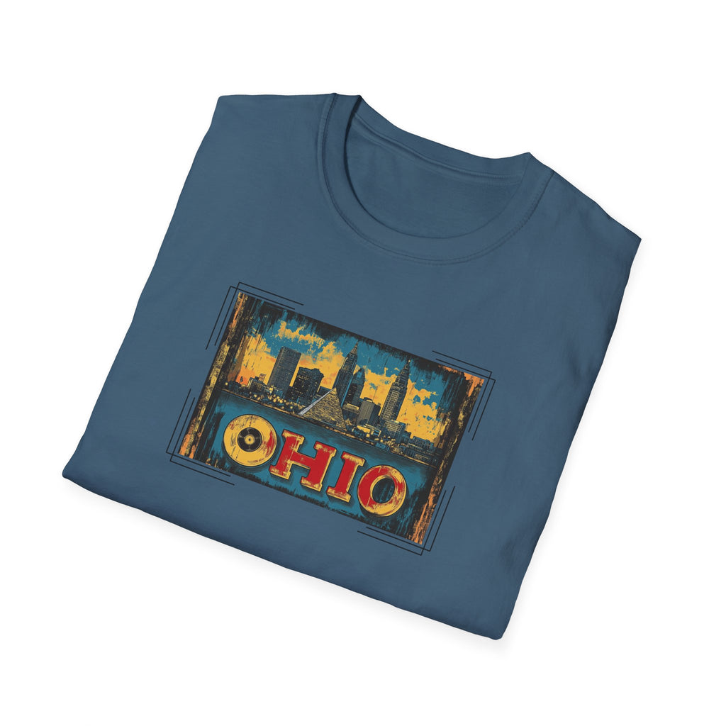 Ohio Skyline T-Shirt | Retro State Poster, Vintage Cleveland Columbus Design