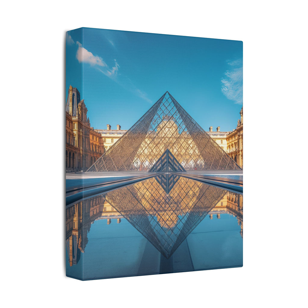 Louvre Glass Pyramid Canvas Print — Paris Travel Wall Art