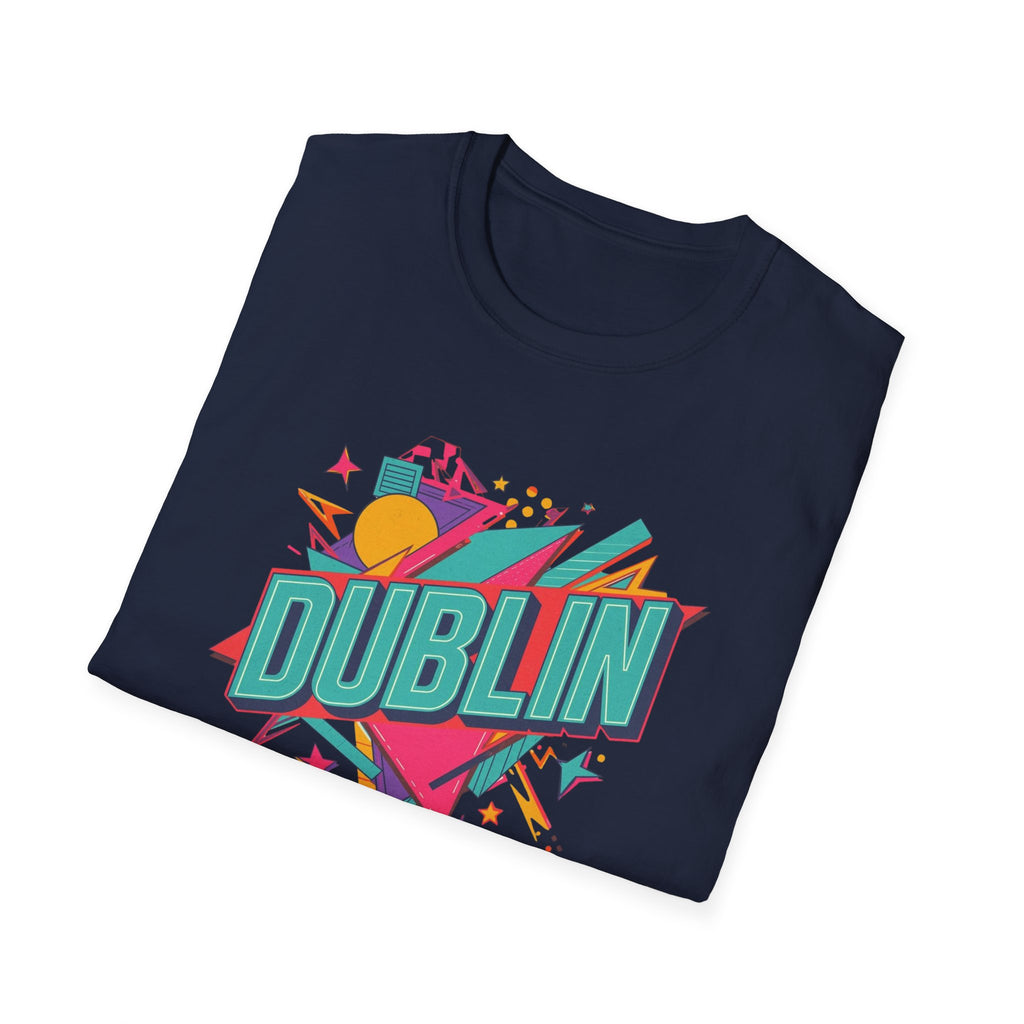 Dublin Retro Graphic T-Shirt — Bright 80s Style City Souvenir