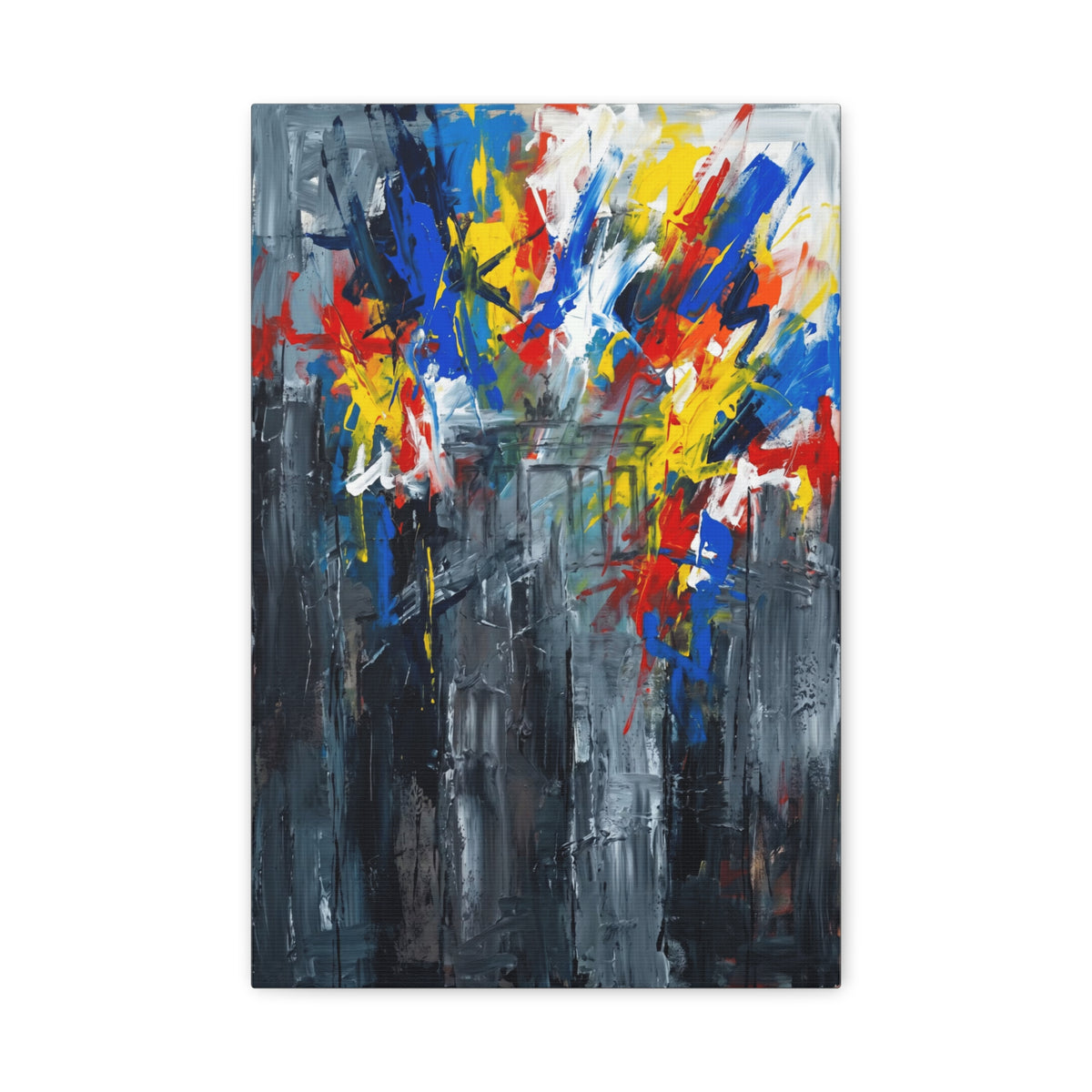 Abstract Cityscape Canvas Print showing Berlin hisotry — Colorful Modern Stretched Wall Art