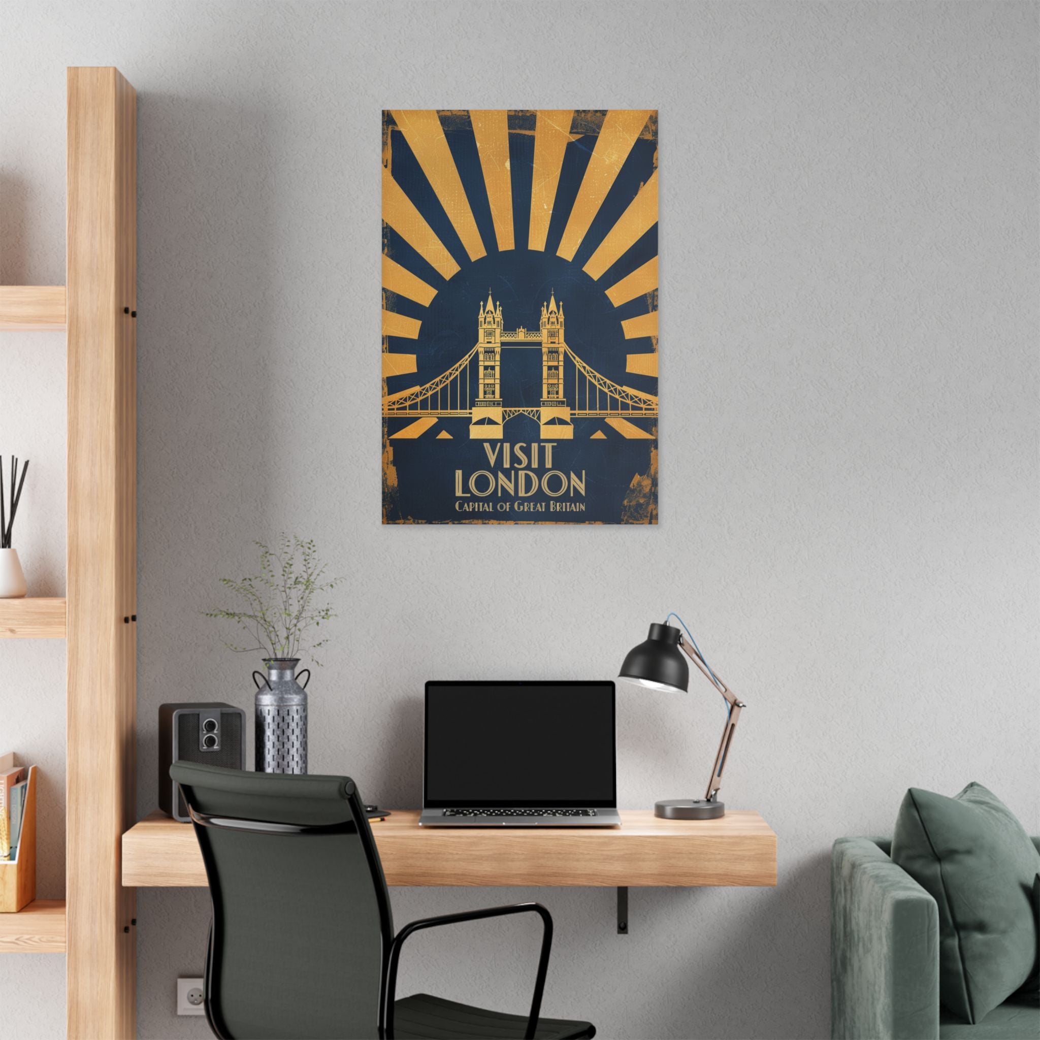Canvas Wall Art — Vintage 'Visit London' Travel Poster