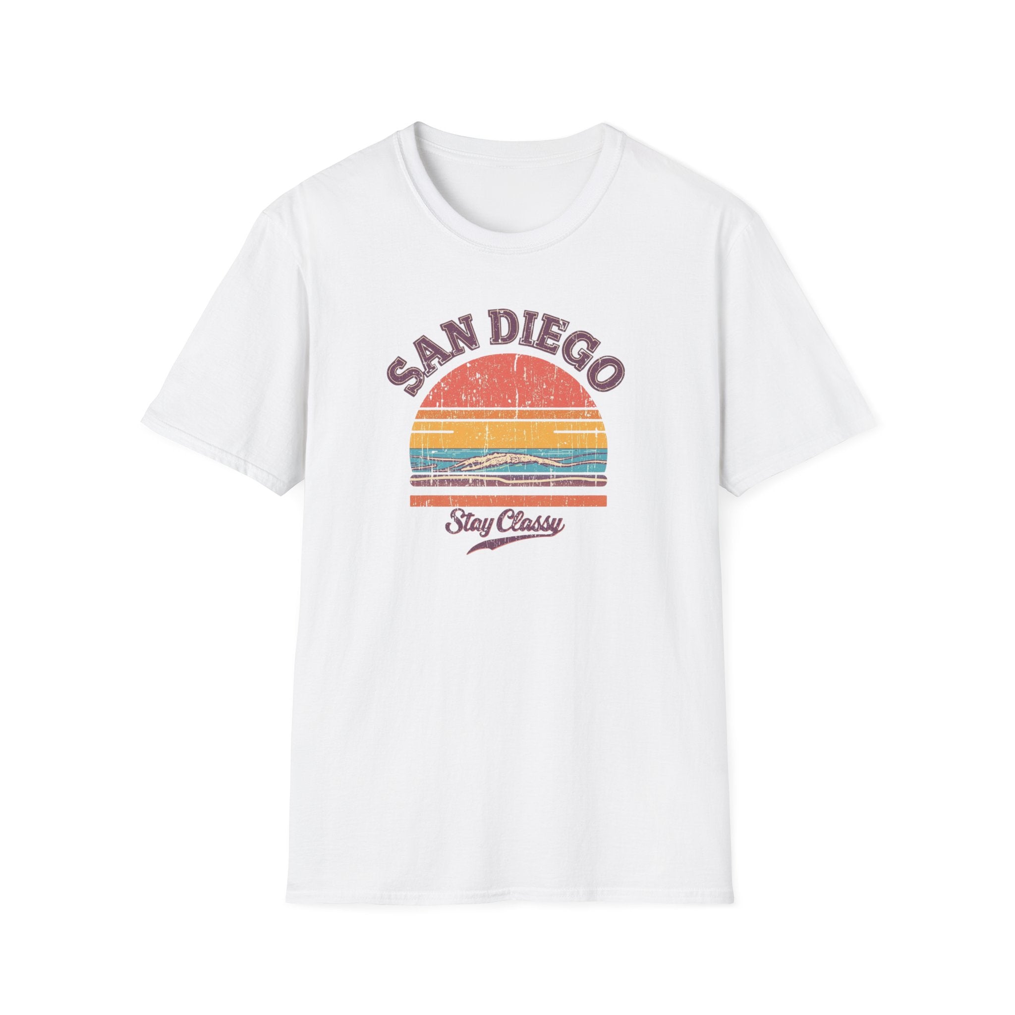 San Diego Retro Sunset T-Shirt — Stay Classy Vintage Beach Tee
