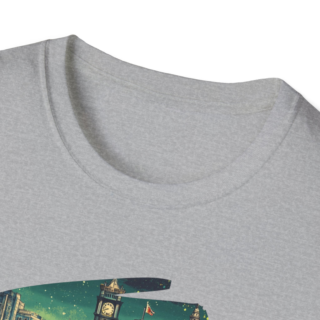Dublin vintage travel collage T-Shirt | Irish city skyline, retro postcard style