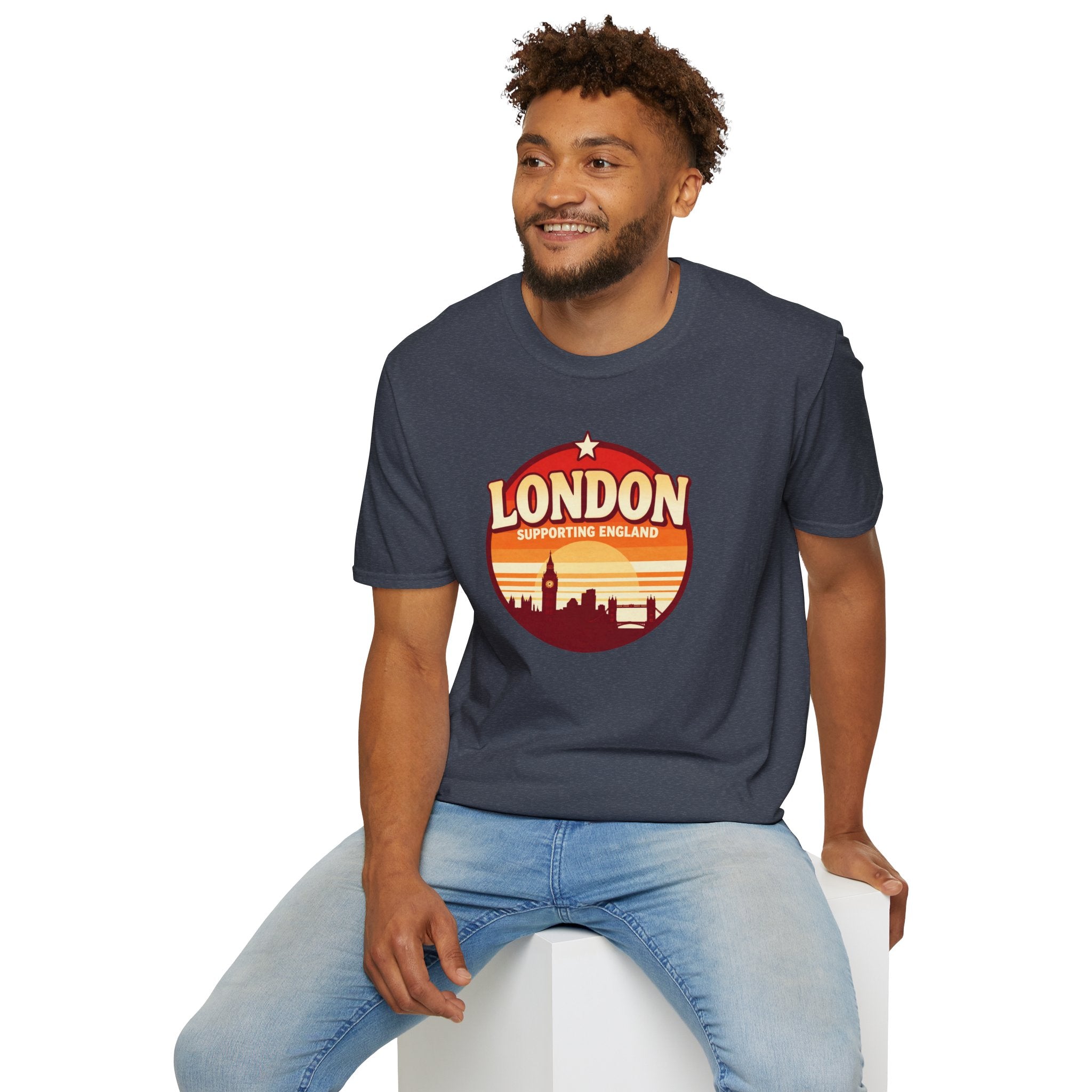 London Skyline T‑Shirt — Supporting England Retro Sunset Graphic