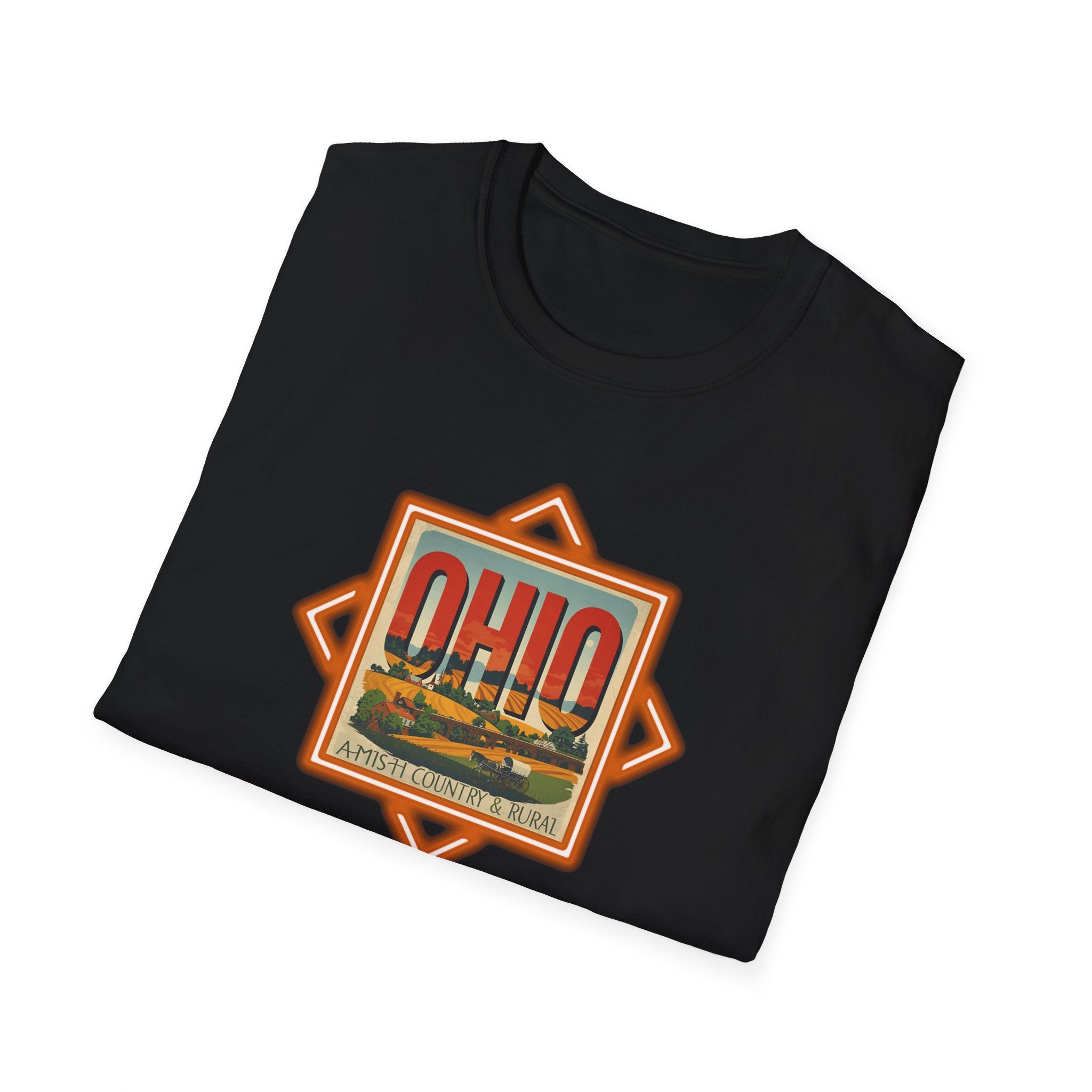 Ohio Vintage Travel Badge T-Shirt | Scenic State Skyline Tee