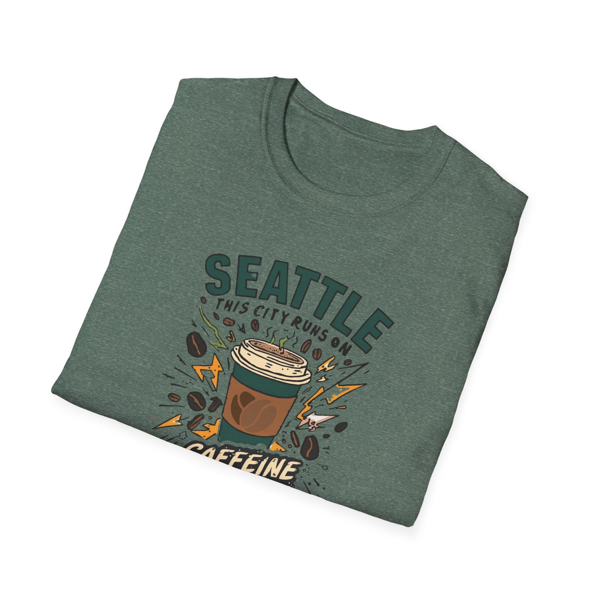 Seattle Caffeine Chaos T-Shirt – This City Runs on Coffee Graphic Tee