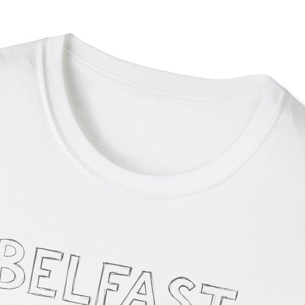 Belfast Handwritten Script T‑Shirt — 'Belfast: Let Love In' Minimal City Tee