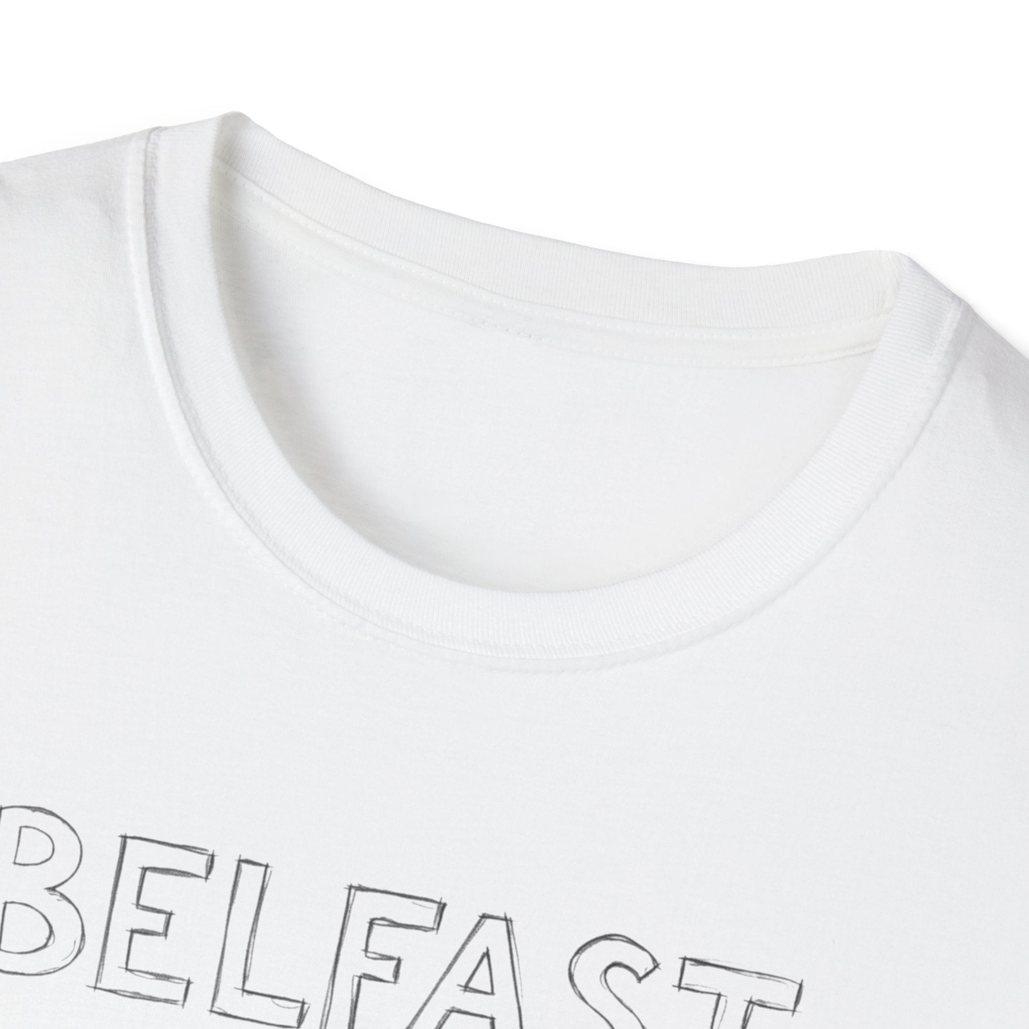 Belfast Handwritten Script T‑Shirt — 'Belfast: Let Love In' Minimal City Tee