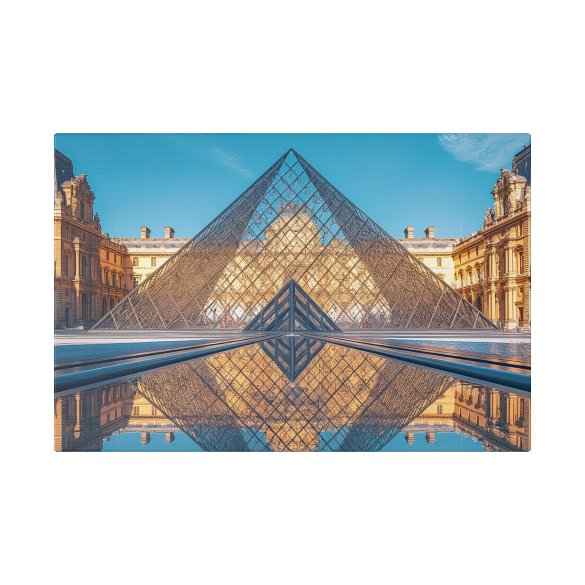 Louvre Glass Pyramid Canvas Print — Paris Travel Wall Art