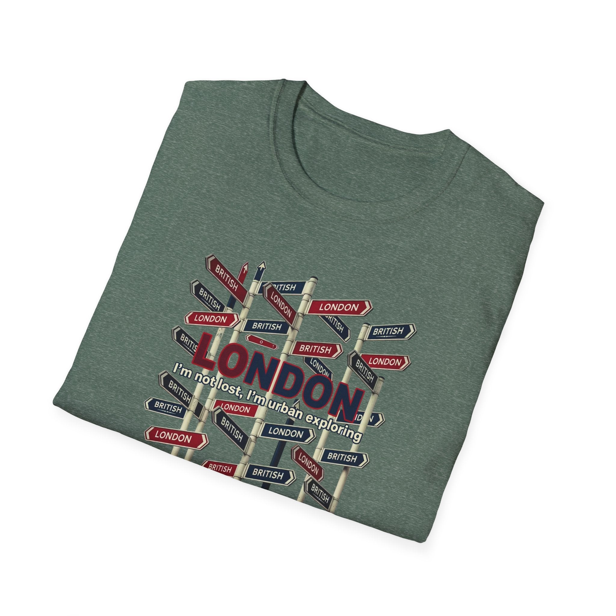 London Street Signs T-Shirt — Vintage Union Jack Directional Graphic
