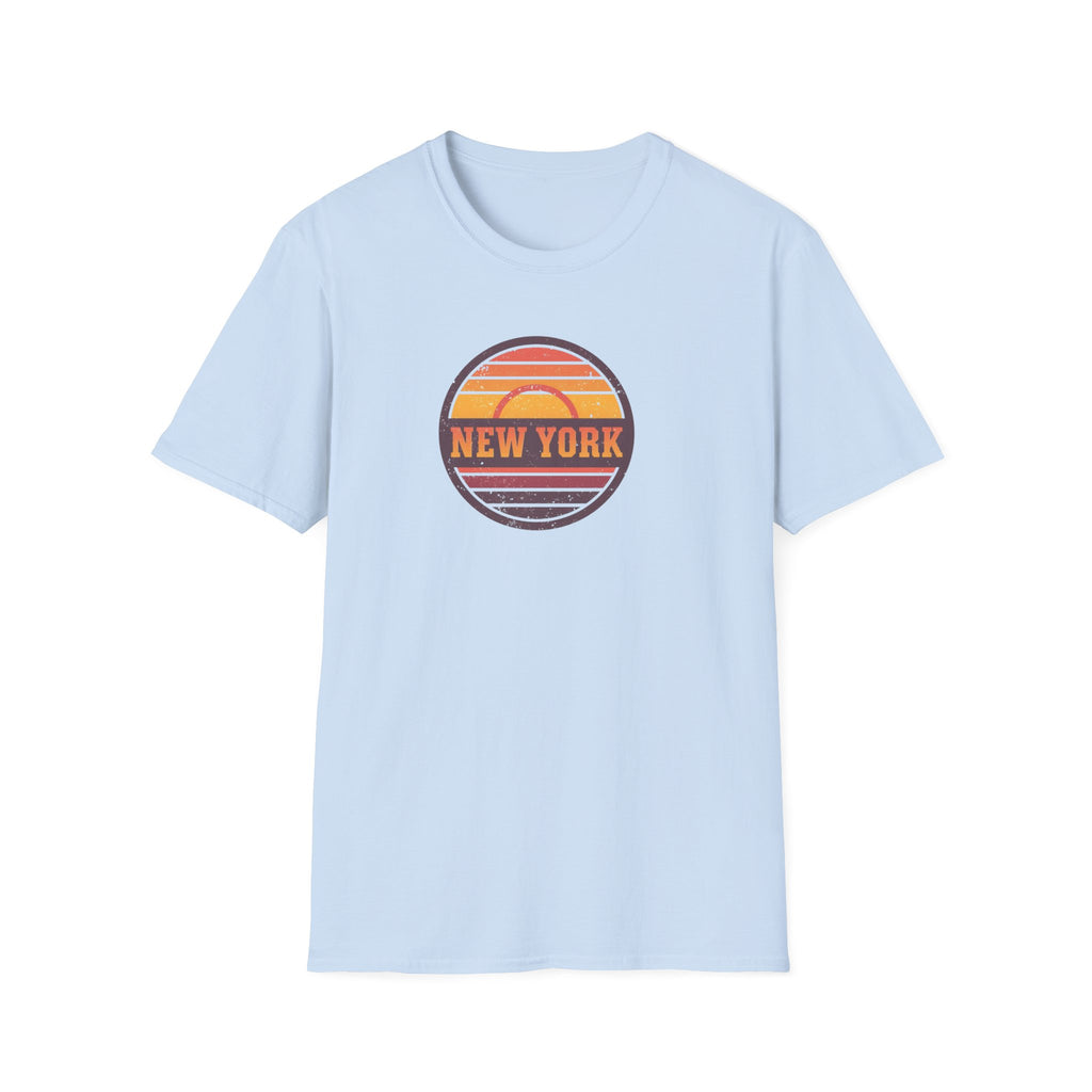 New York sunset badge T-Shirt | vintage retro city graphic