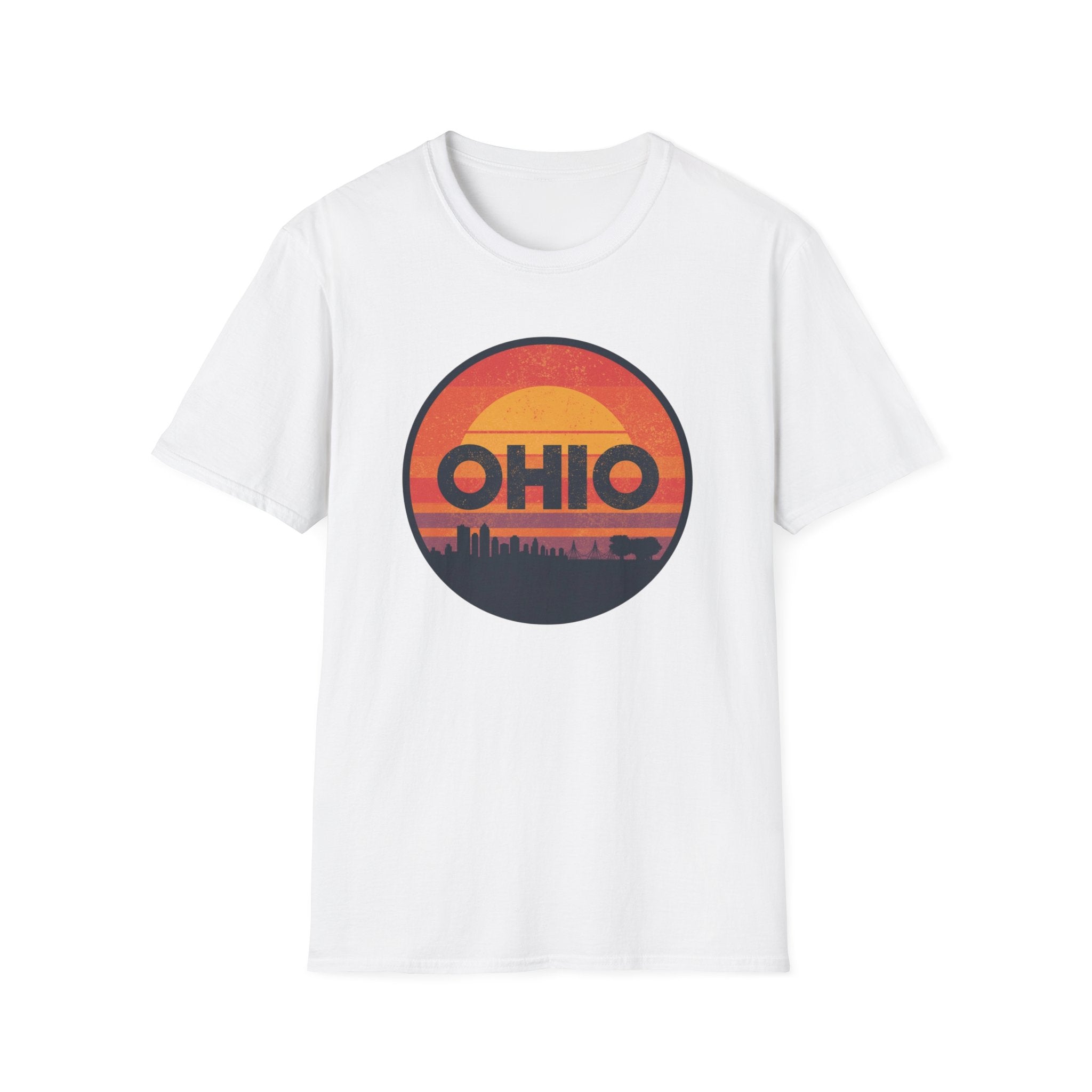 Ohio Retro Sunset T-Shirt — Vintage State Skyline Tee
