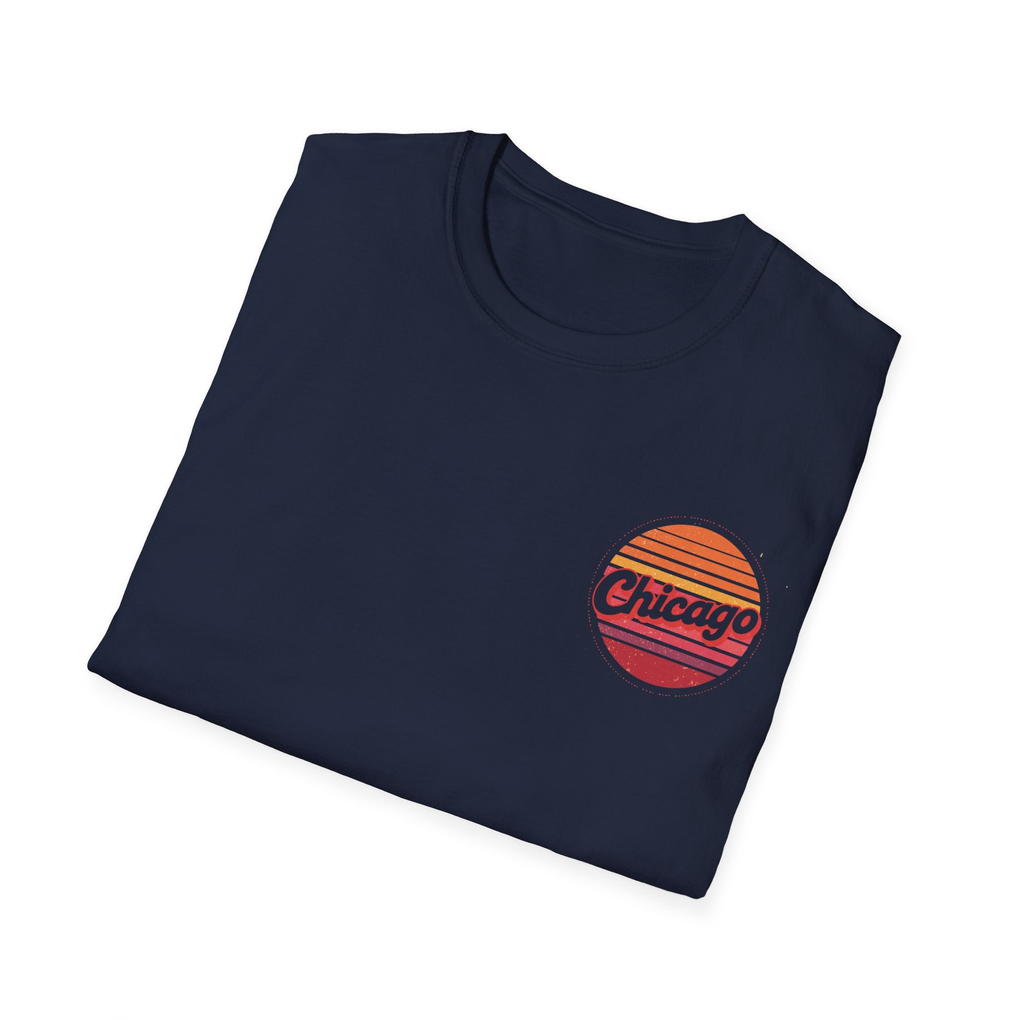 Chicago Retro Sunset T-Shirt | Vintage City Logo Tee
