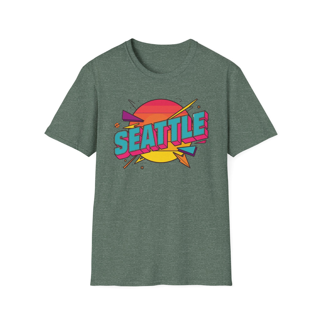 Seattle Retro Sunset T-Shirt — Vintage 80s City Graphic Tee