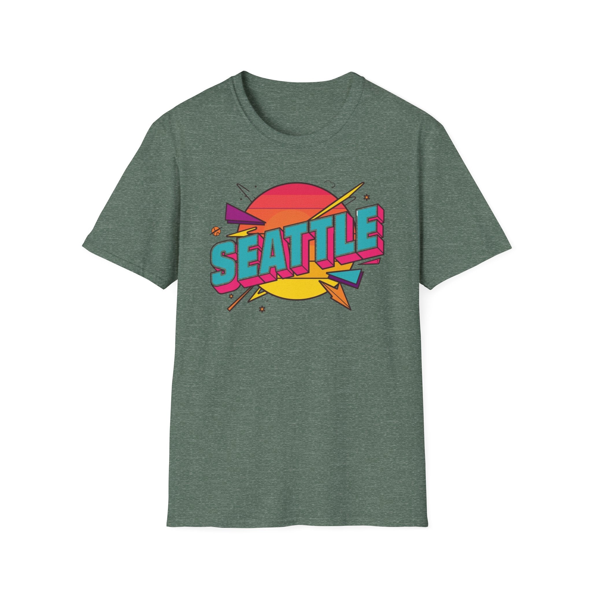 Seattle Retro Sunset T-Shirt — Vintage 80s City Graphic Tee