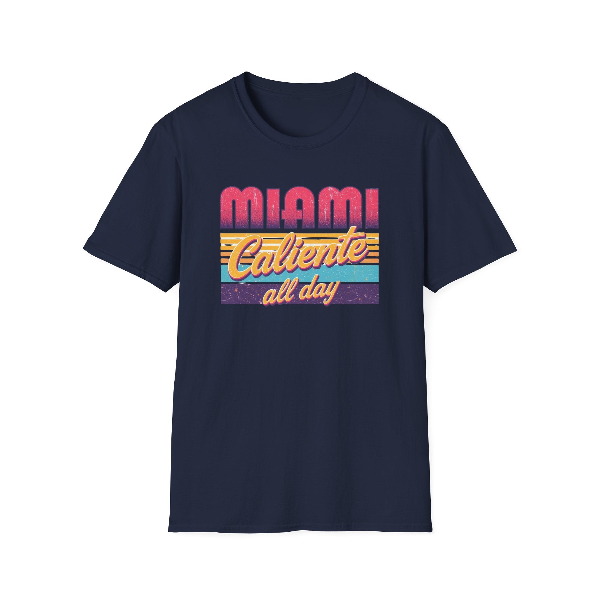 Miami Caliente All Day T-Shirt — Retro Sunset Vacation Tee