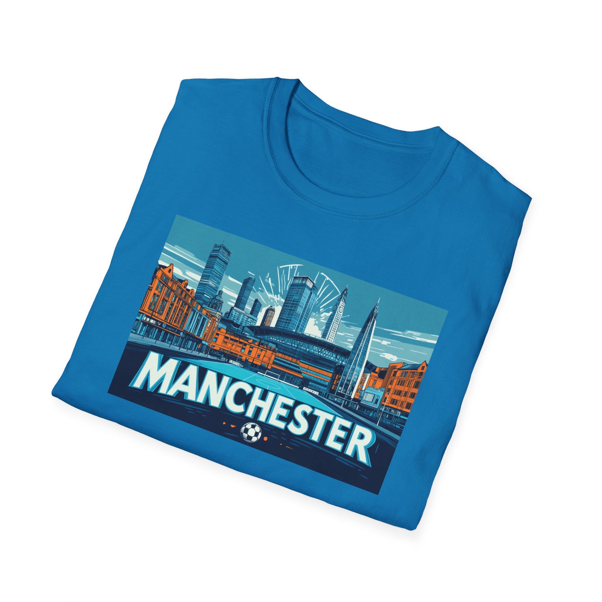 Manchester skyline T-Shirt | Cityscape graphic tee, England travel souvenir