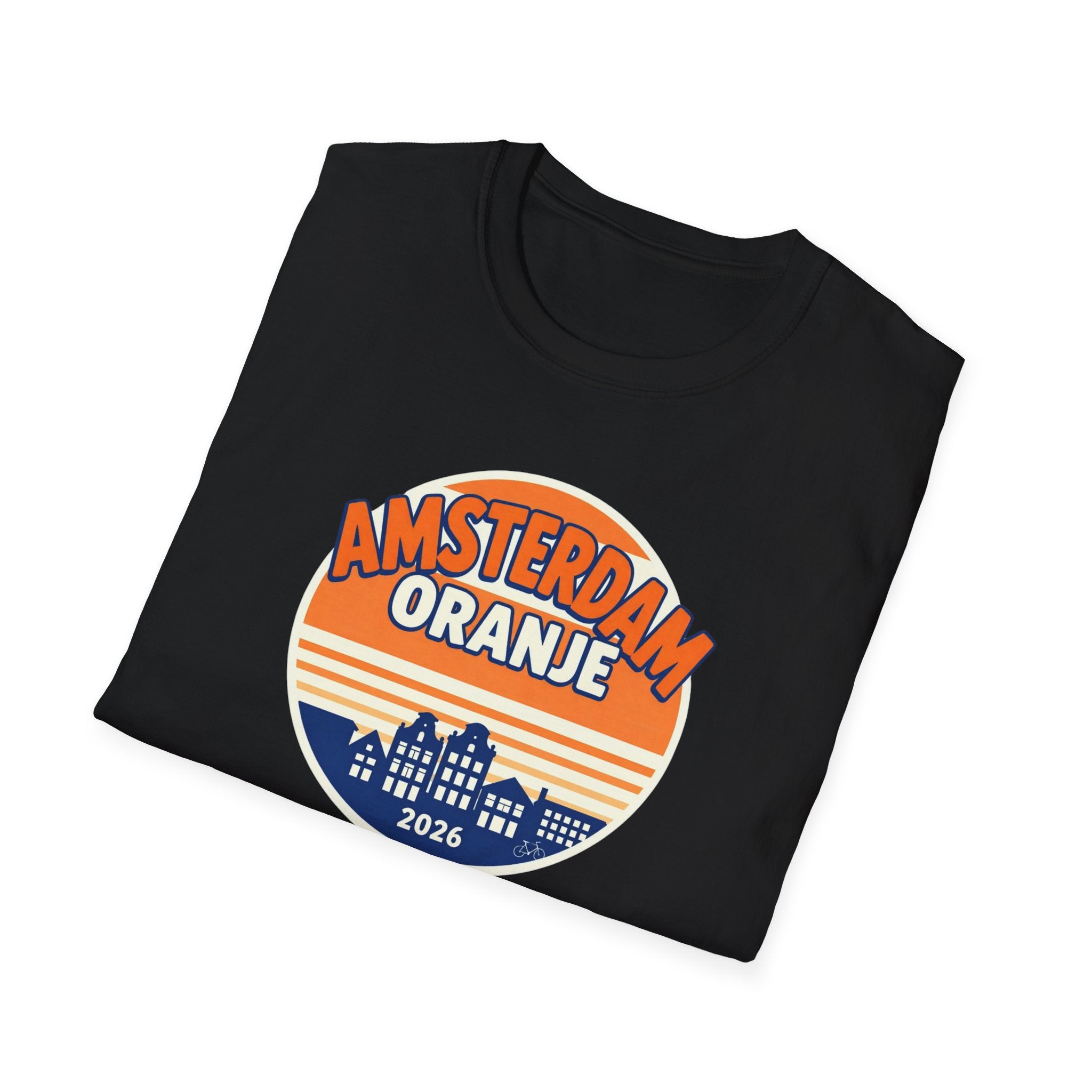 Amsterdam Oranje Vintage Skyline T-Shirt — 2026 Dutch Pride Tee