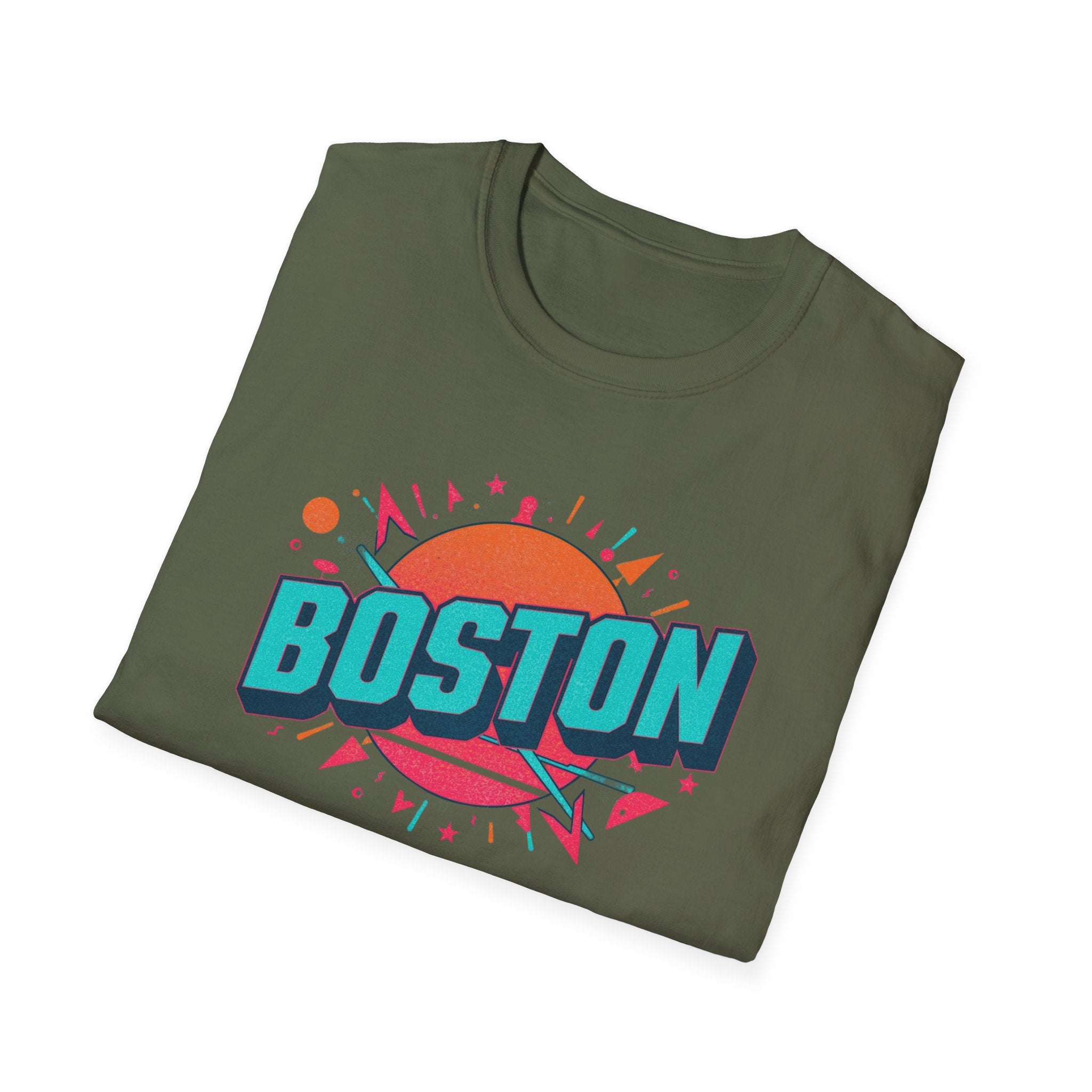 Boston Retro Sunset T-Shirt — Colorful City Graphic Tee