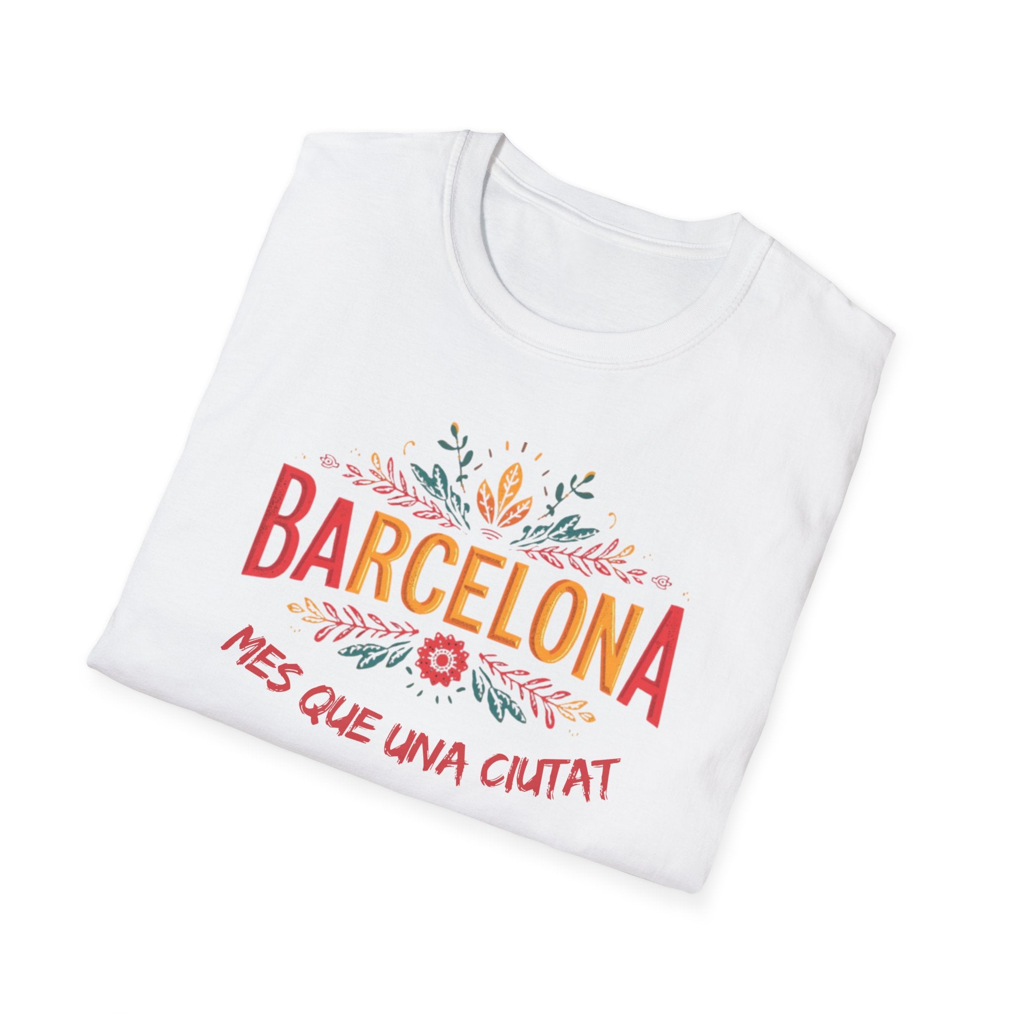 Barcelona floral script T-Shirt | Més que una ciutat, Catalonia travel tee