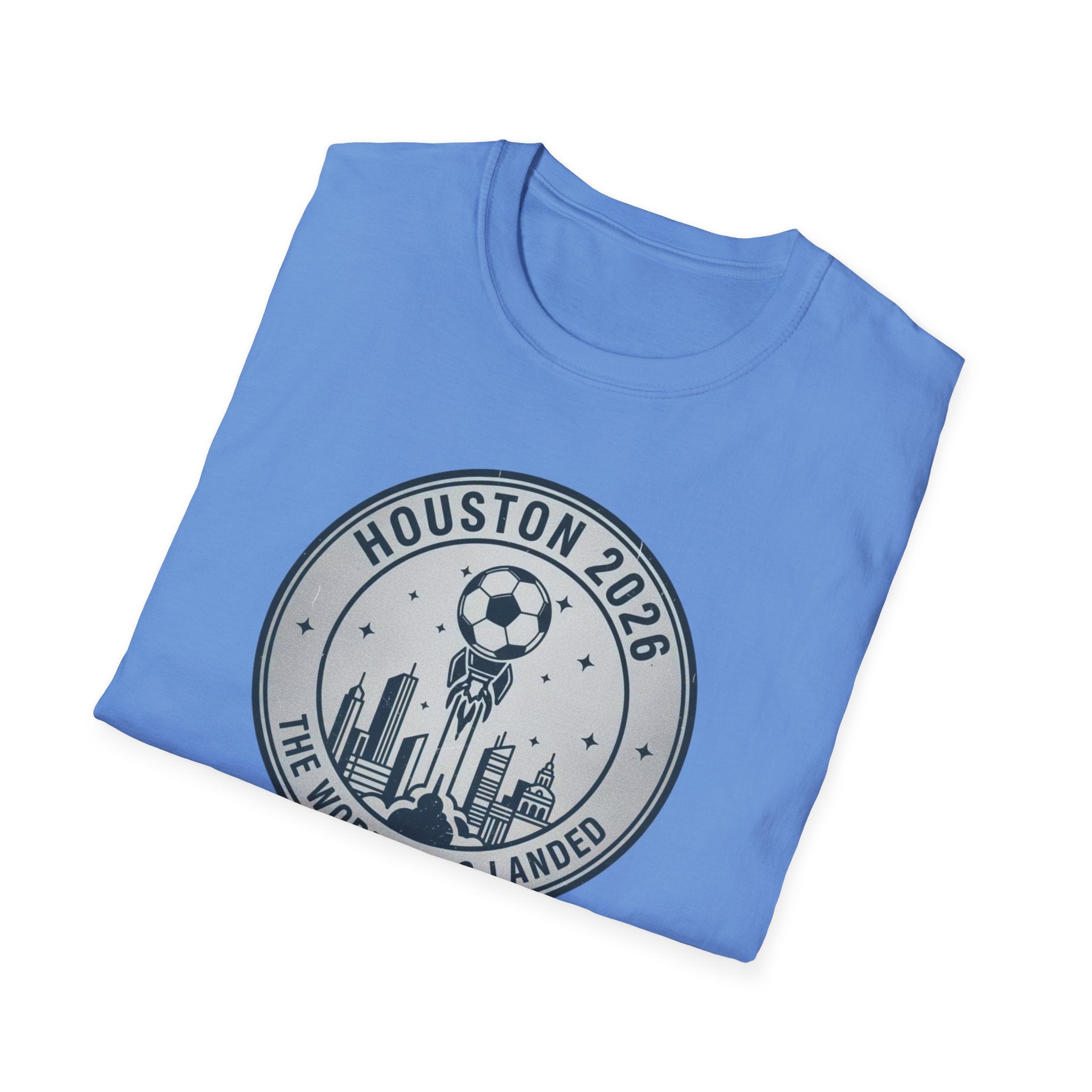 Houston 2026 Soccer Tee — "The World Has Landed" City Crest