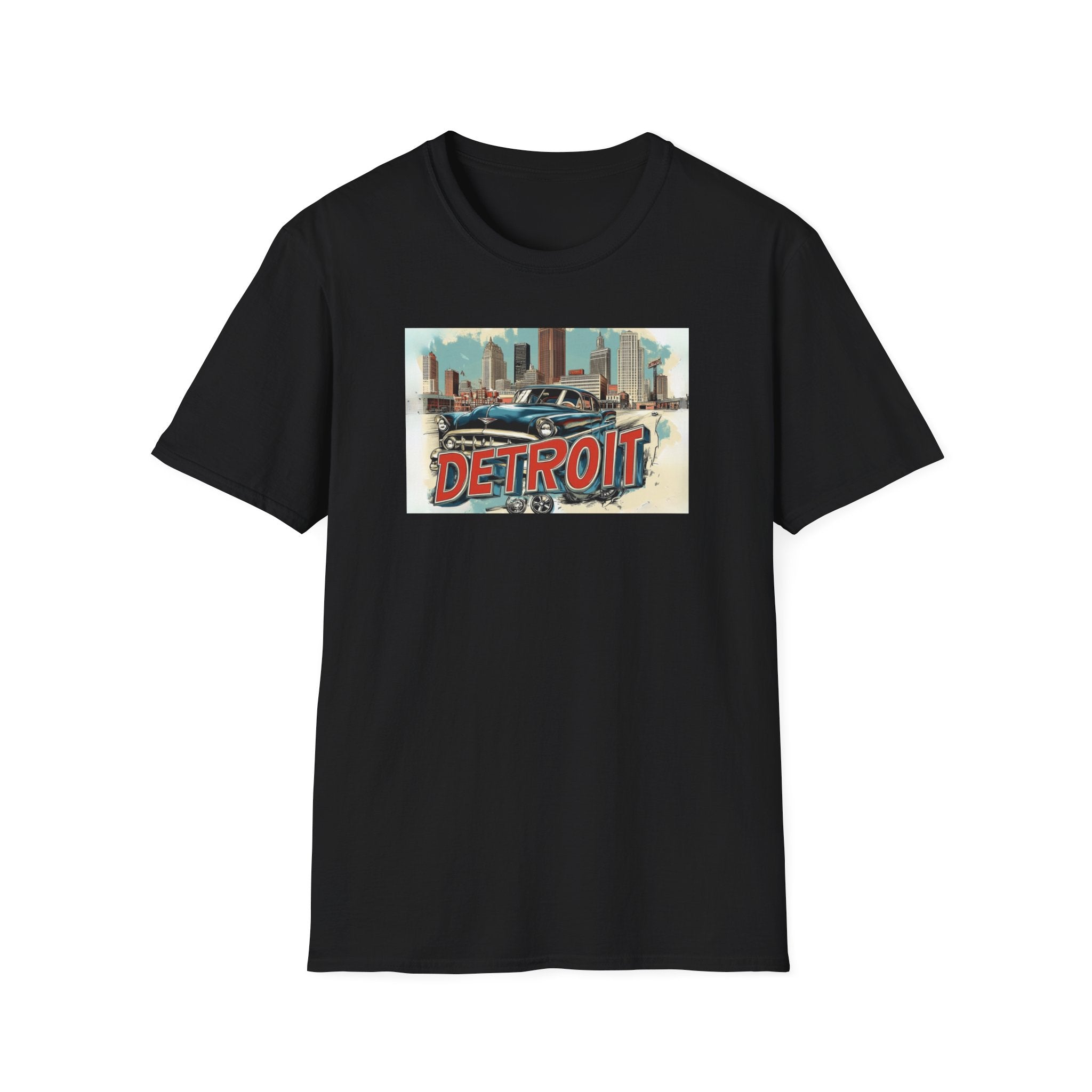 Detroit Classic Car Tee | Detroit skyline vintage graphic T-Shirt