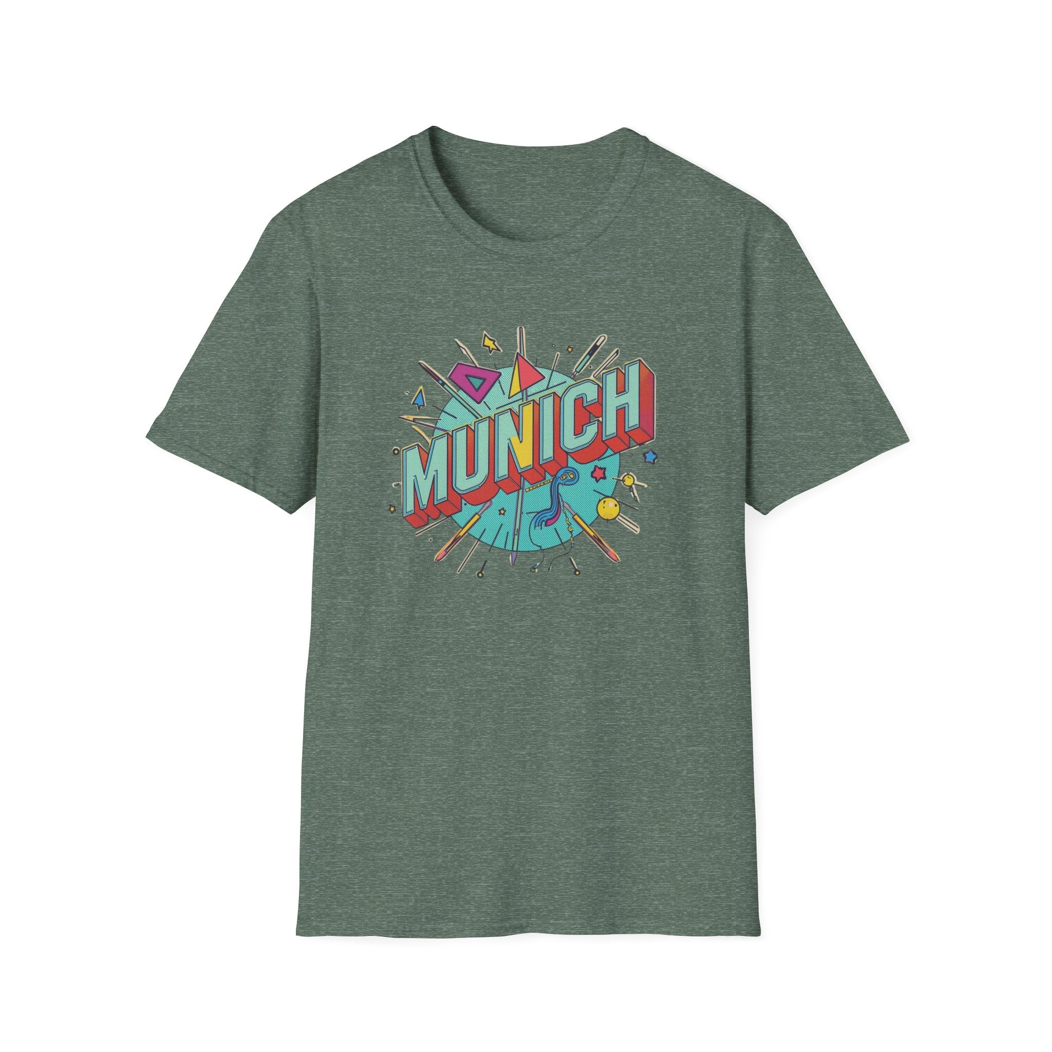 Munich Retro Graphic T-Shirt — Colorful Vintage City Design
