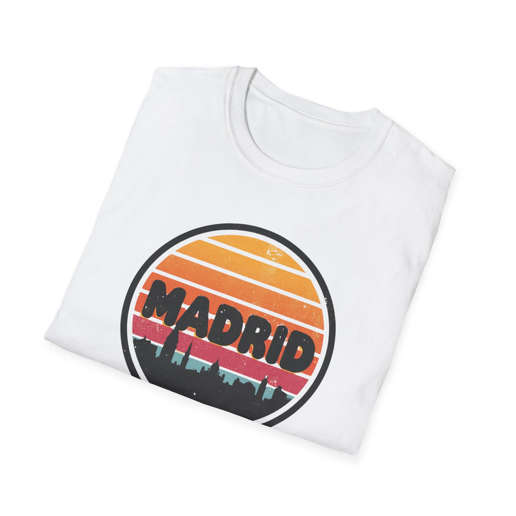 Madrid Skyline T-Shirt — Vintage Sunset Cityscape Tee