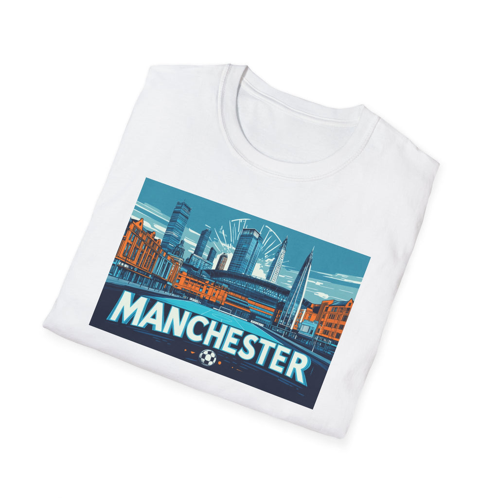 Manchester skyline T-Shirt | Cityscape graphic tee, England travel souvenir