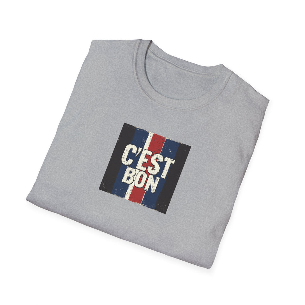 C'est Bon French Flag Stripe T-Shirt | Retro French Phrase Tee