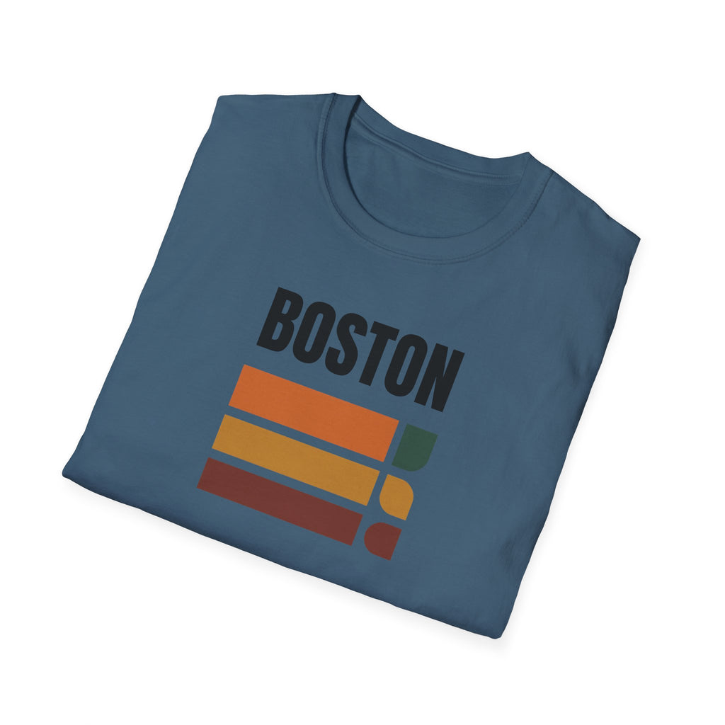 Boston Retro Stripes T-Shirt | Vintage City Graphic