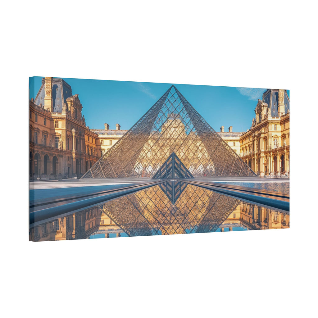 Louvre Glass Pyramid Canvas Print — Paris Travel Wall Art