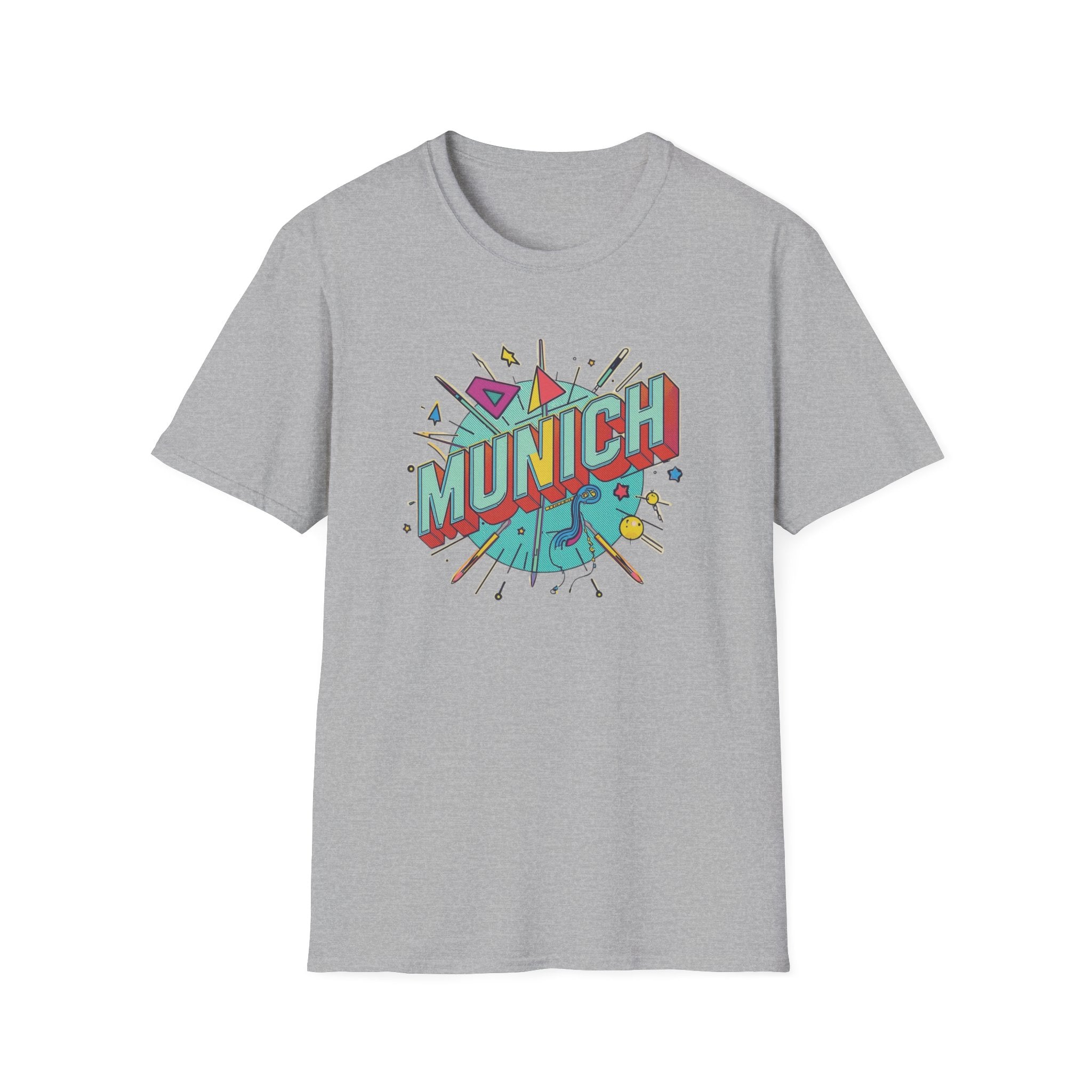 Munich Retro Graphic T-Shirt — Colorful Vintage City Design