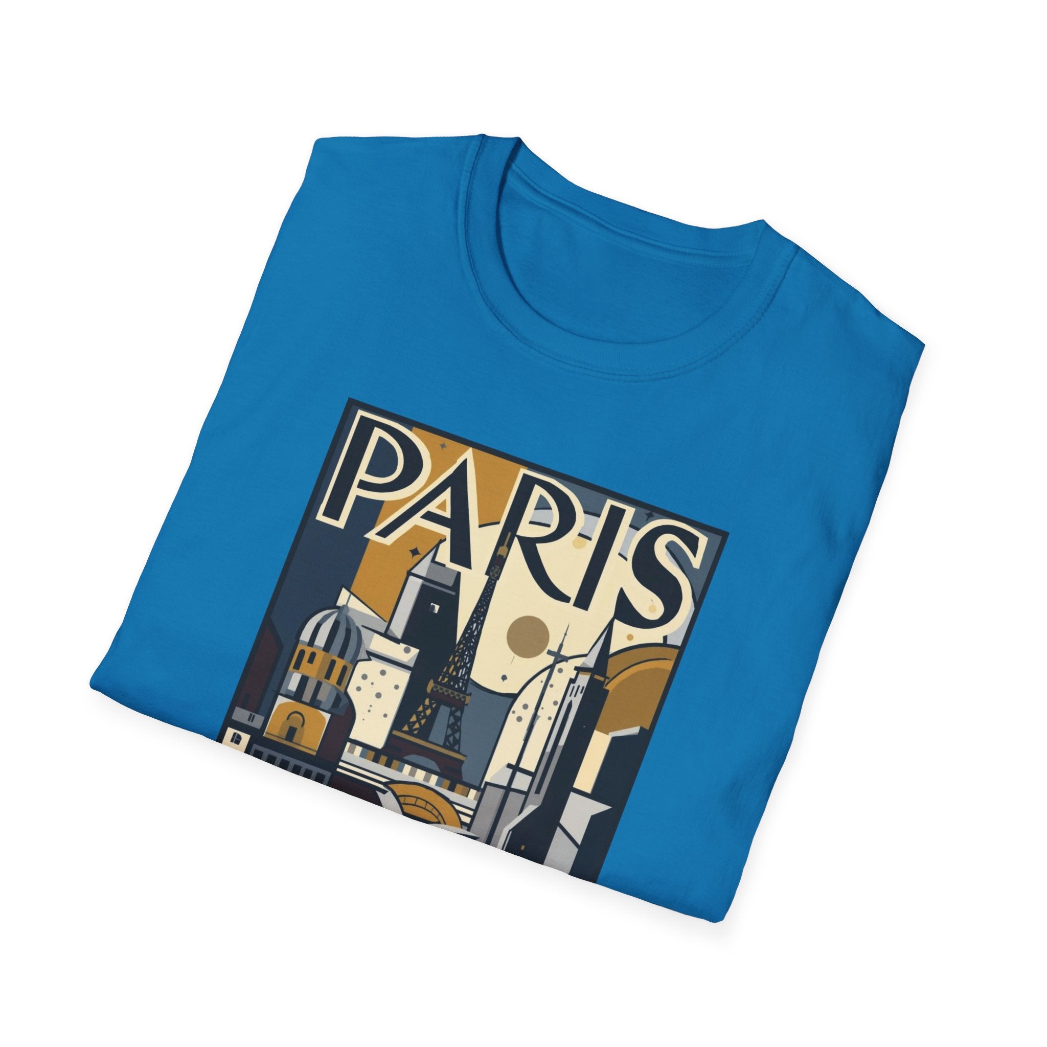 Paris Travel Poster T-Shirt — Retro Art Deco Cityscape Tee