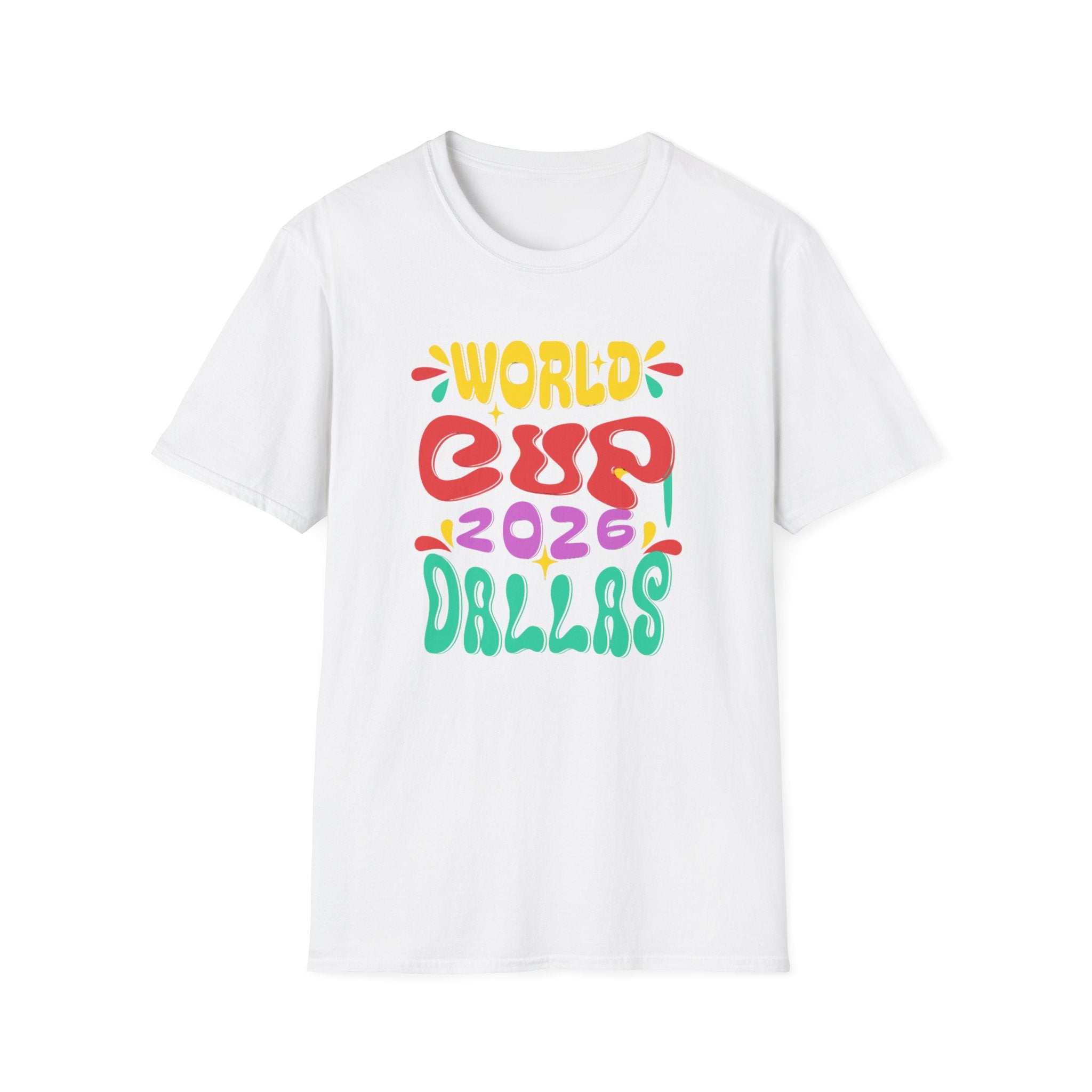 World Cup 2026 Dallas T-Shirt — Colorful Retro Soccer Fan Tee