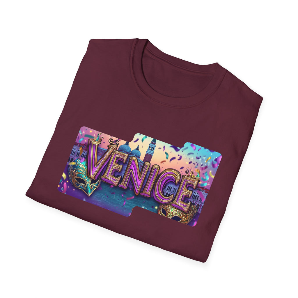 Venice Retro Neon Block T-Shirt | City Travel Souvenir