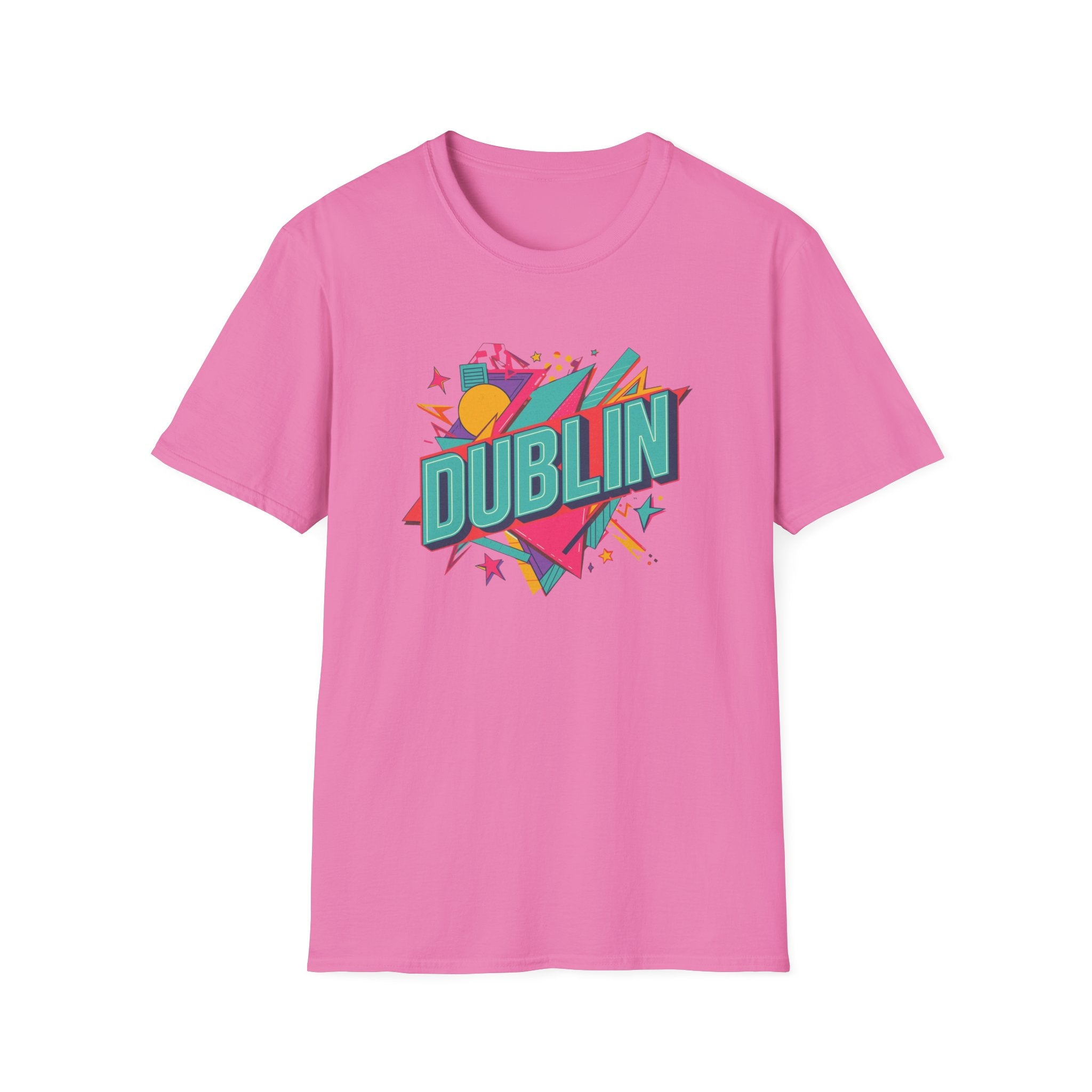 Dublin Retro Graphic T-Shirt — Bright 80s Style City Souvenir